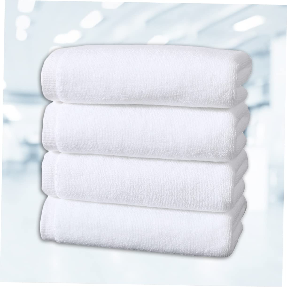 iPetboom 4-Pack Premium Cotton & Microfiber Bath Towels - Soft Facial Cleansing Towels, Thick Makeup Remover & Face Washing Towels (White) - Perfect for Spa, Hotel & Daily Skincare Routine