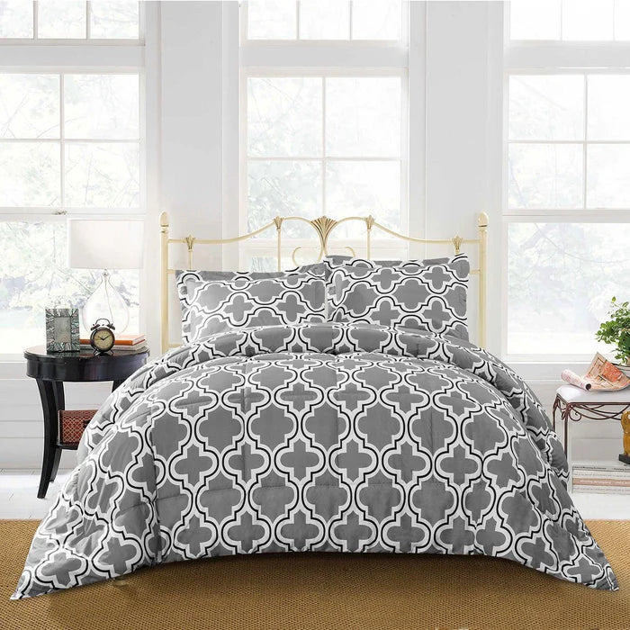 Trellis Down Alternative Modern Comforter Set - Soft Hypoallergenic Bedding for All Seasons | Perfect for Master Bedroom, Guest Room & Dorm Decor