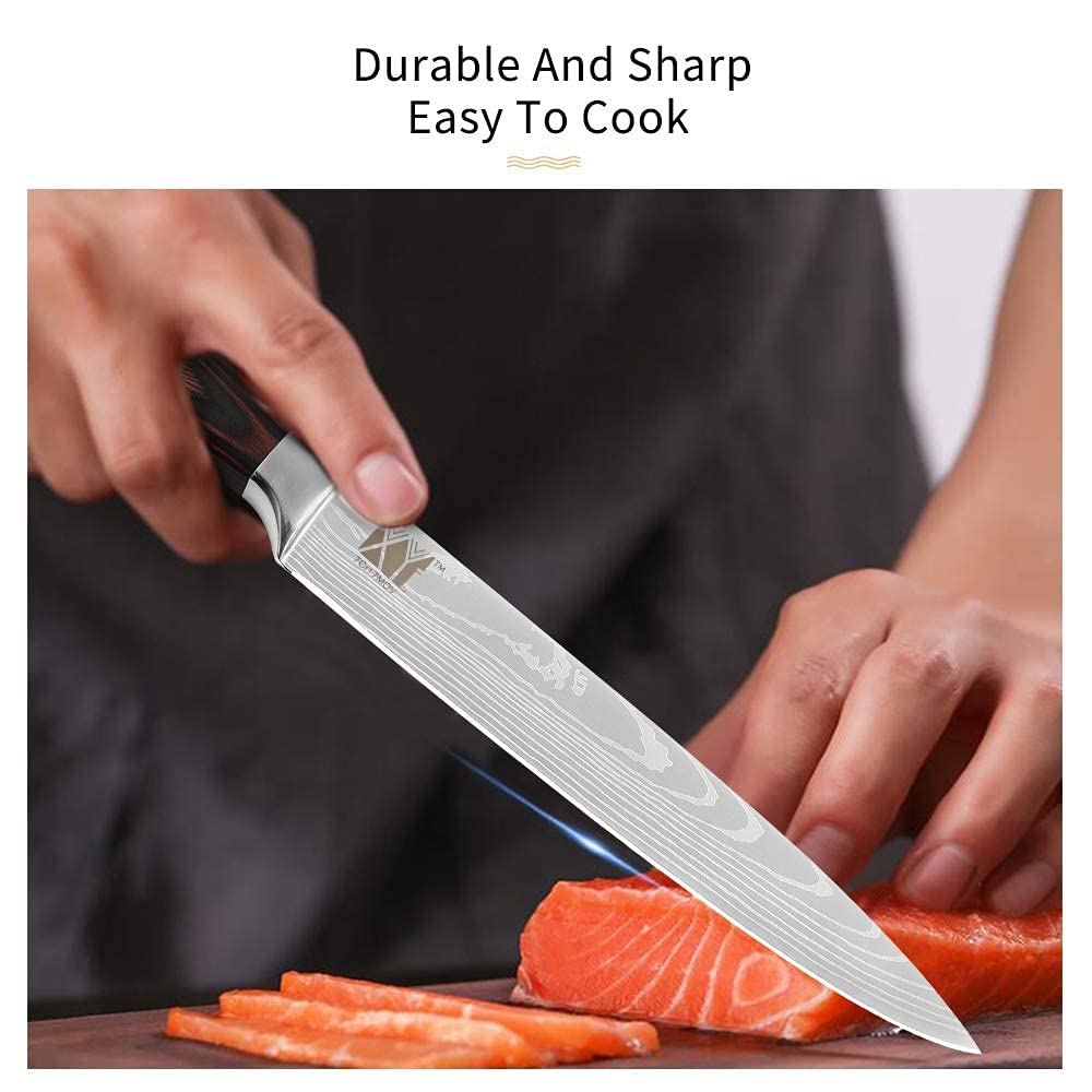 XYJ Full Tang Chinese Kitchen Knife Set - 8