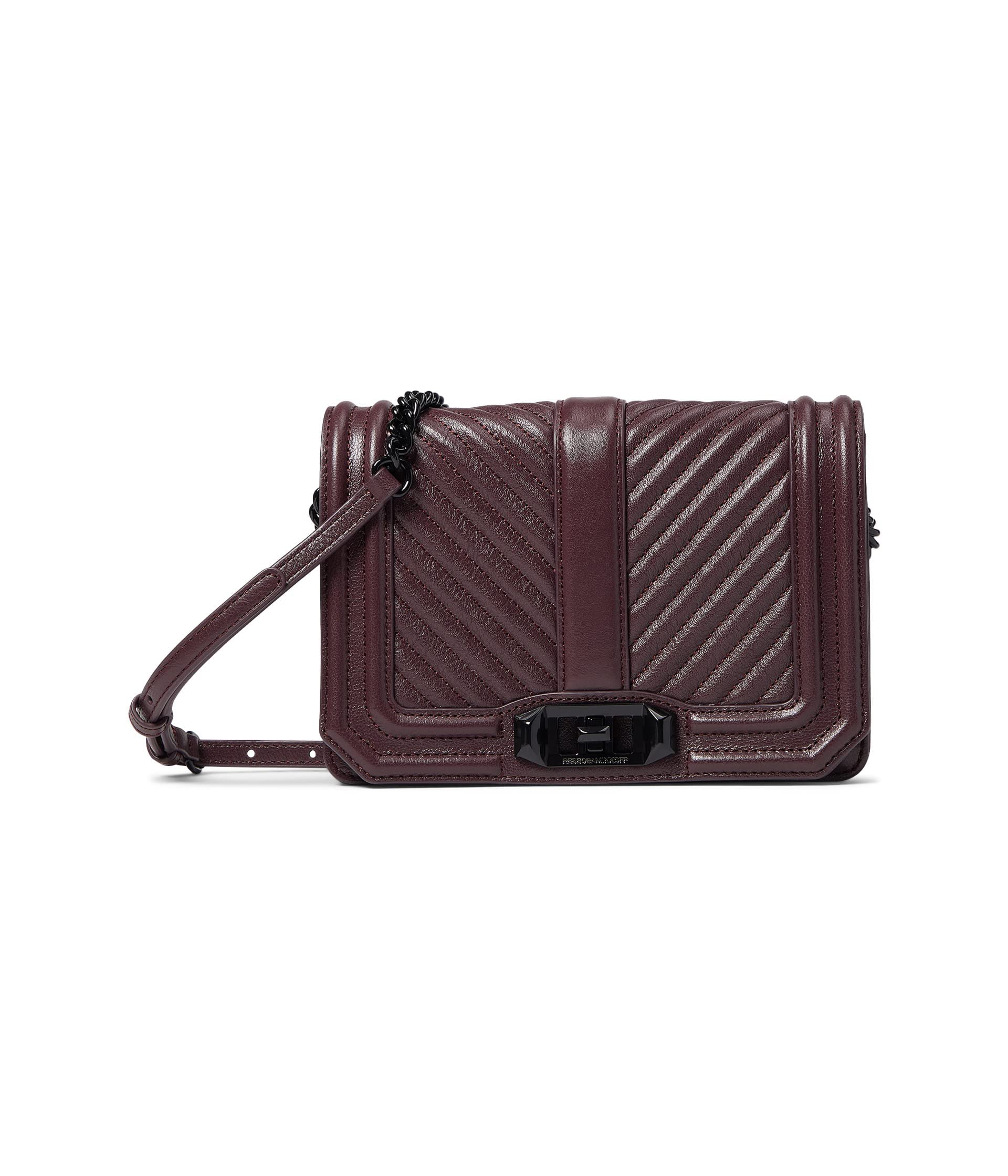 Rebecca Minkoff Women's Chevron Quilted Love Crossbody Bag - Stylish Small Shoulder Purse for Everyday Use, Work & Date Night