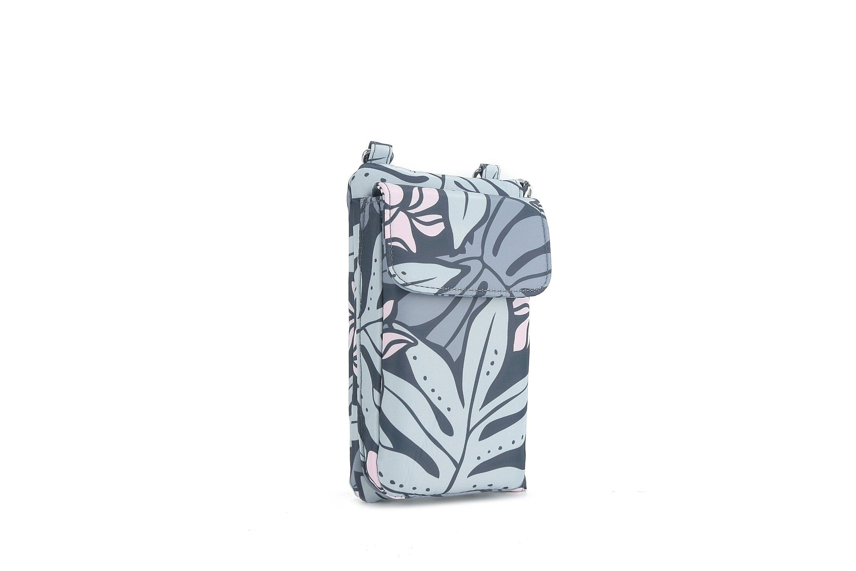 Anna Ke'olu Laua'e Grey Crossbody Phone Wallet - Stylish & Secure RFID Blocking Purse for Women - Perfect for Travel, Shopping & Everyday Use