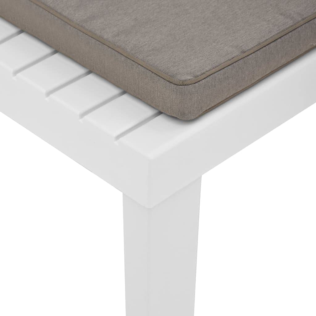 vidaXL Outdoor Lounge Chair with Cushion - Comfortable Plastic Patio Furniture for Garden, Deck, Poolside - White with Anthracite Cushion - Perfect for Relaxing in Backyard, Balcony or Beach