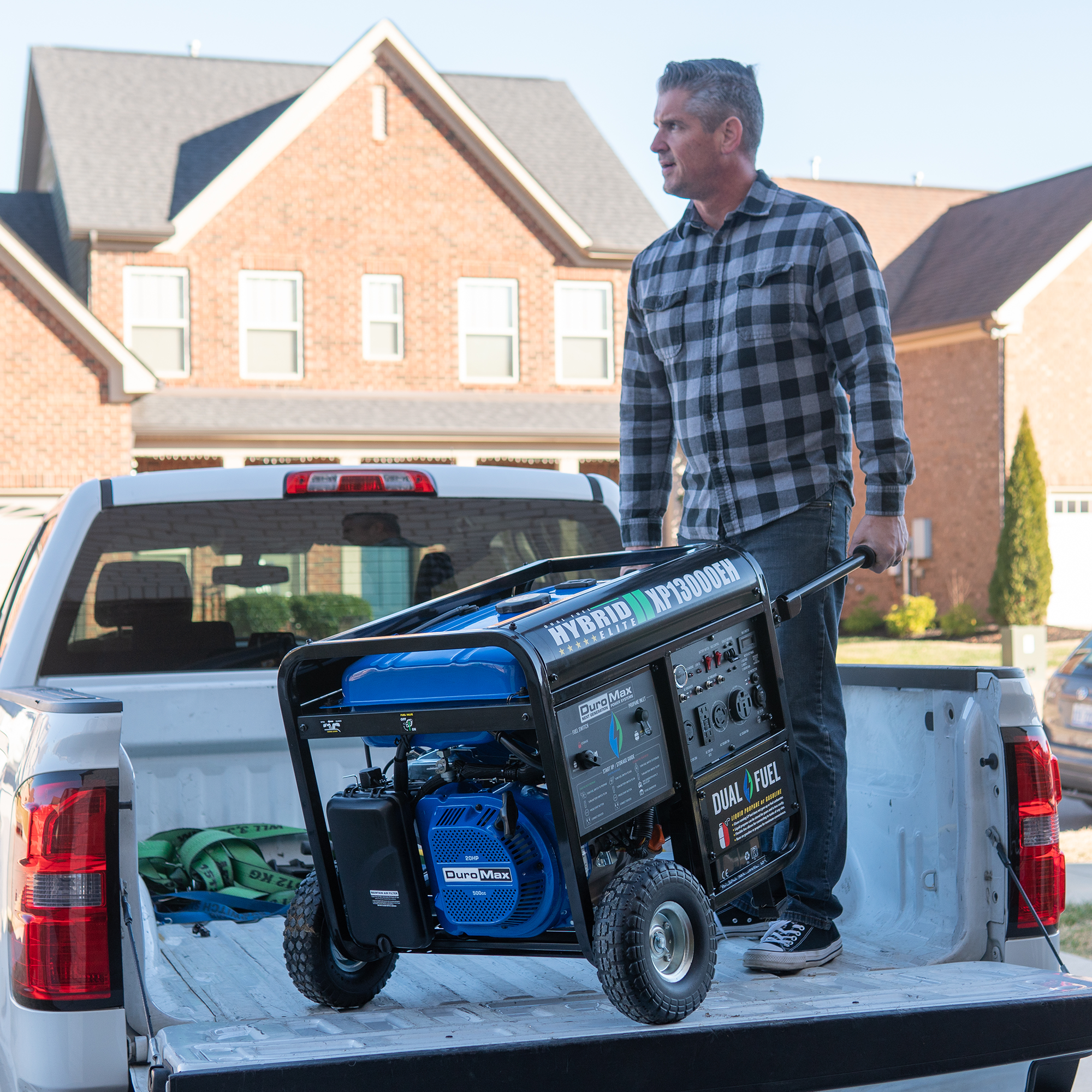 13,000W Dual Fuel Portable Generator - Gas & Propane Powered - Backup Power for Home, Camping & Outdoor Events