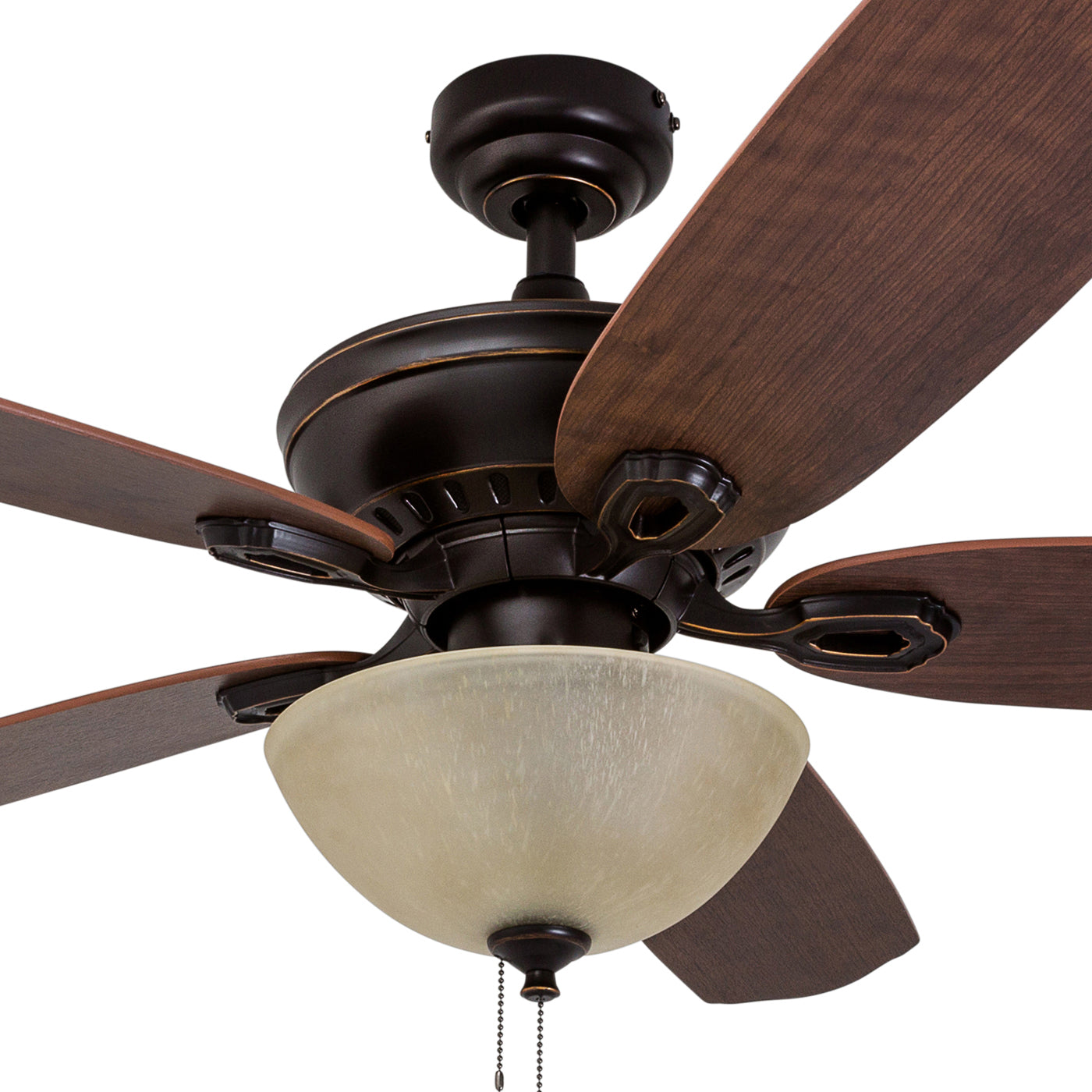 52 Inch Spring Hollow Ceiling Fan with Oil Rubbed Bronze Finish and Pull Chain - Perfect for Living Room, Bedroom, and Outdoor Patio Cooling
