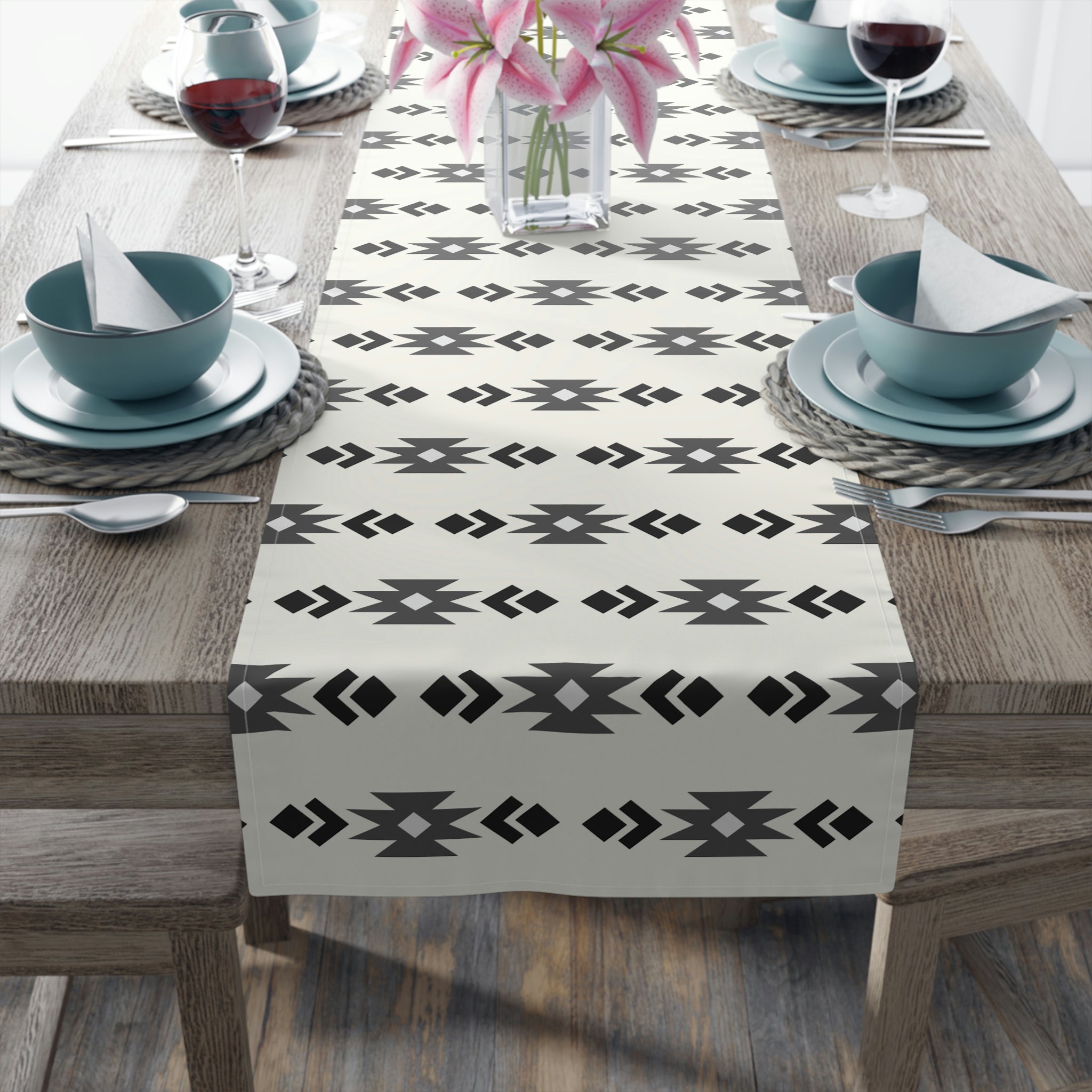 Southwestern Table Runner - Cotton or Polyester Decorative Table Cover in 2 Sizes - Perfect for Dining Room, Kitchen, and Holiday Decor