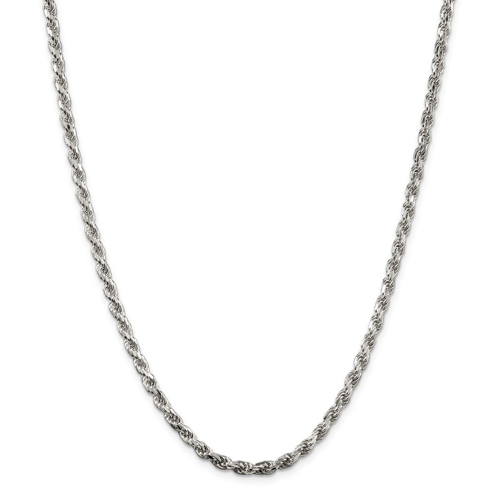 925 Sterling Silver 3.5mm Diamond-Cut Rope Chain Necklace for Women & Men - Lobster Clasp Secure Closure - Perfect for Everyday Wear, Gifts & Special Occasions