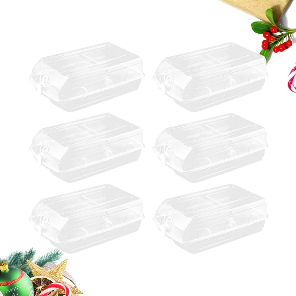 Cabilock 6-Piece Clear Flip-Drawer Shoe Storage Box Set - Foldable Stackable Clamshell Design with Lids - Thickened Plastic Shoe Organizer for Closet, Entryway & Bedroom Organization
