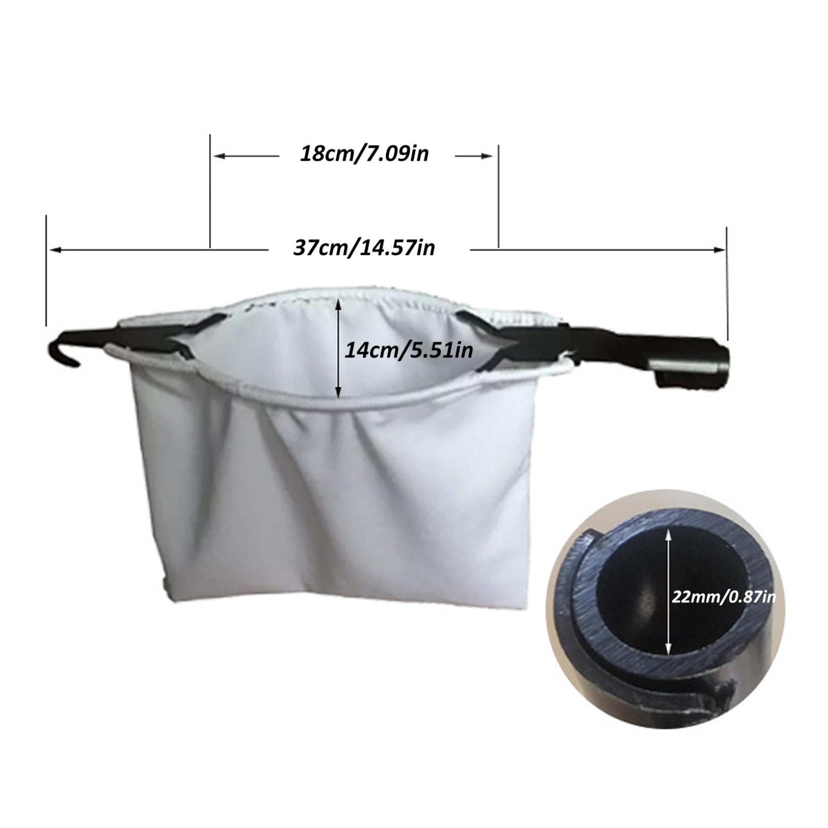 14.57x5.51x1.18 Inch Fruit Picker Basket with Cutter - Apple Picker, Cherry Picker Bag for Orange, Peach, Pear - Durable Outdoor Fruit Harvesting Tool for Garden, Orchard & Farm Use