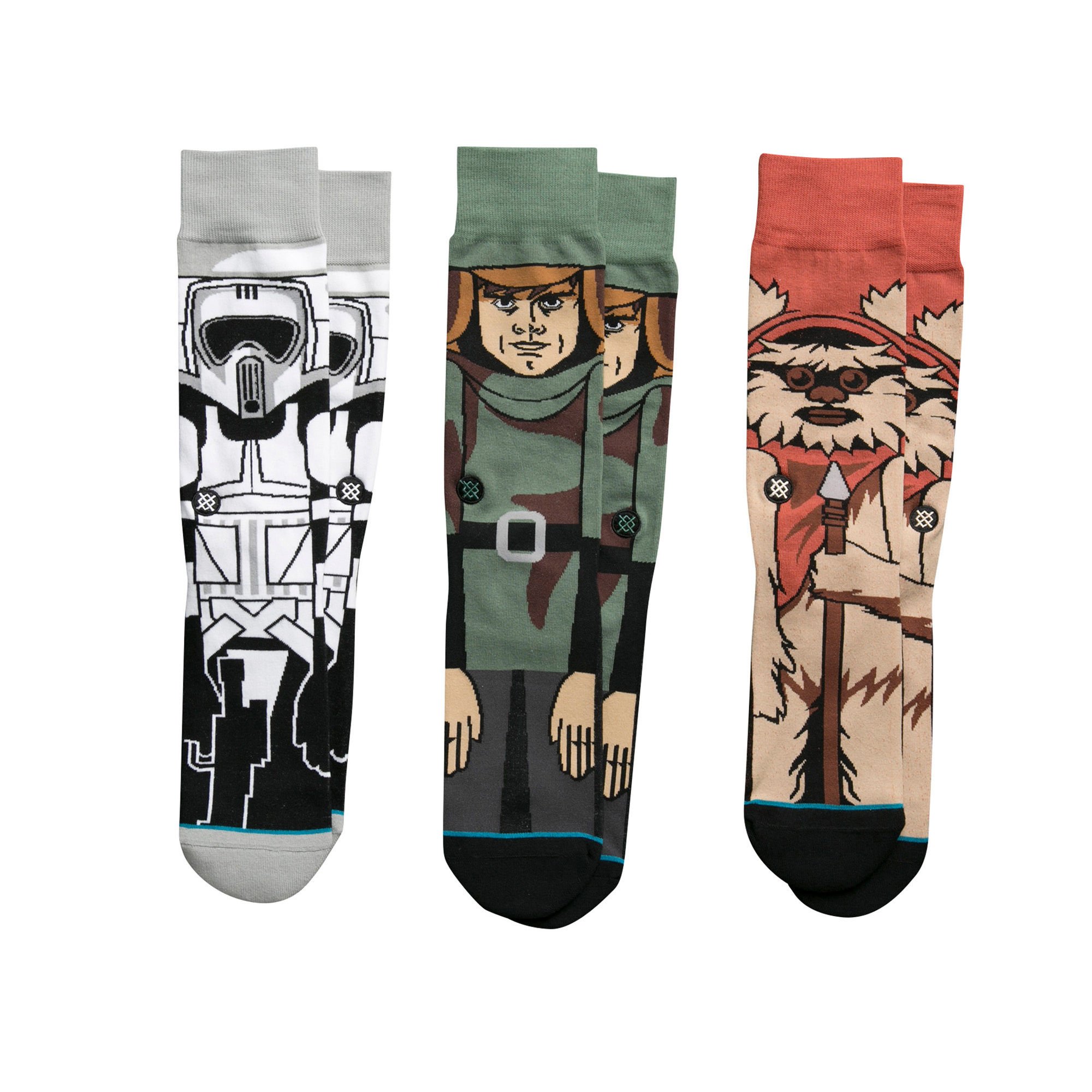 **Stance Men's Star Wars Return of the Jedi Crew Socks 3-Pack - Comfortable & Durable for Everyday Wear, Gym, or Casual Outfits**