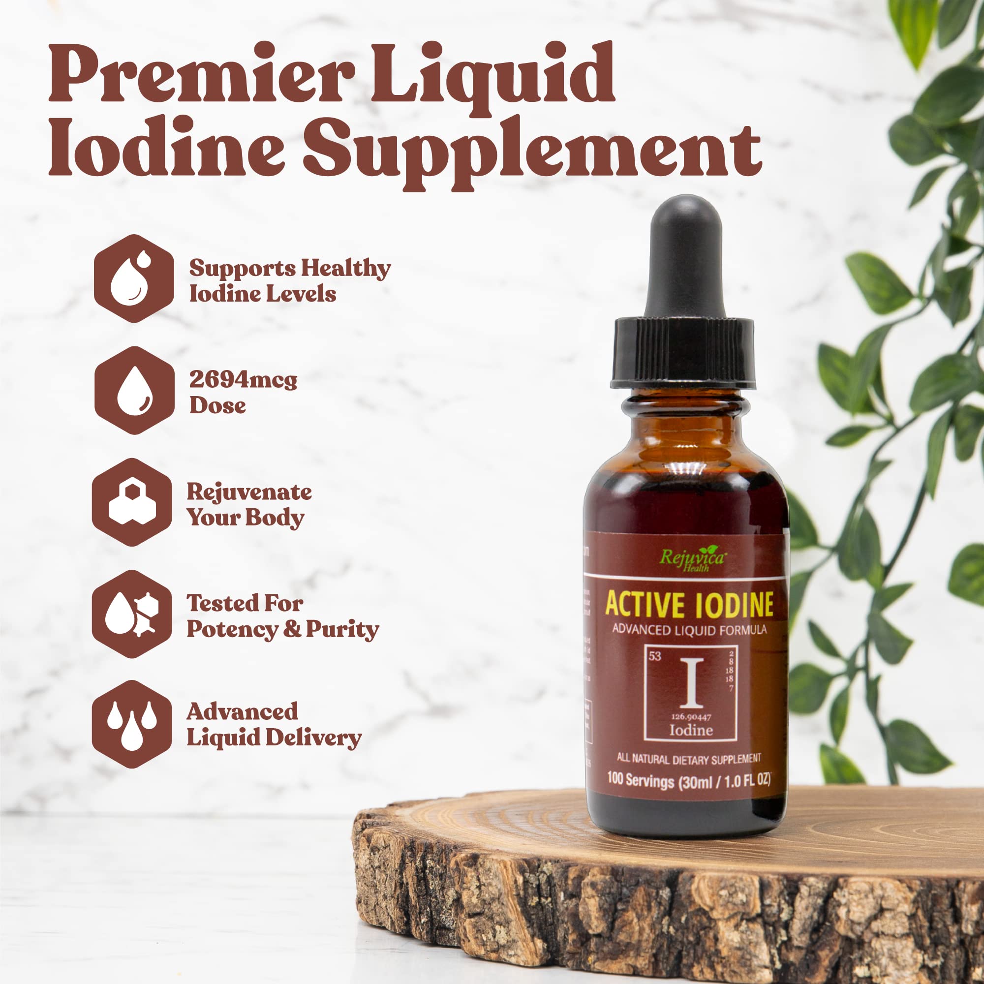 Active Nascent Iodine Drops - Liquid Iodine Supplement for Better Absorption - Supports Thyroid Health, Energy & Vitality - Boost Metabolism & Immune System - Perfect for Daily Wellness & Detox Routines