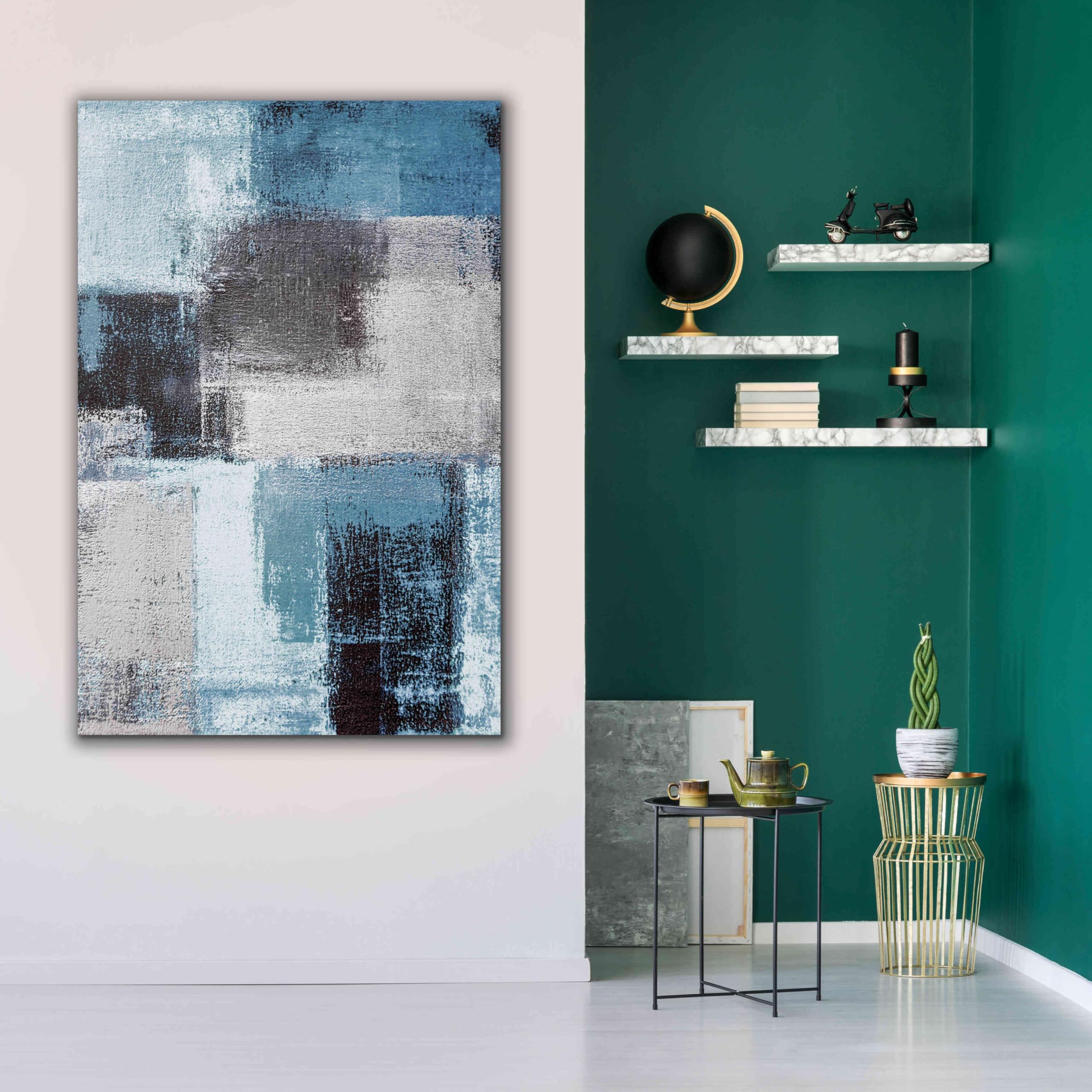 Abstract Blue III Graffiti Art Print by Incado - 40x60 Inch Giclee Canvas Wall Decor for Living Room, Bedroom & Office - Modern Urban Home & Office Artwork