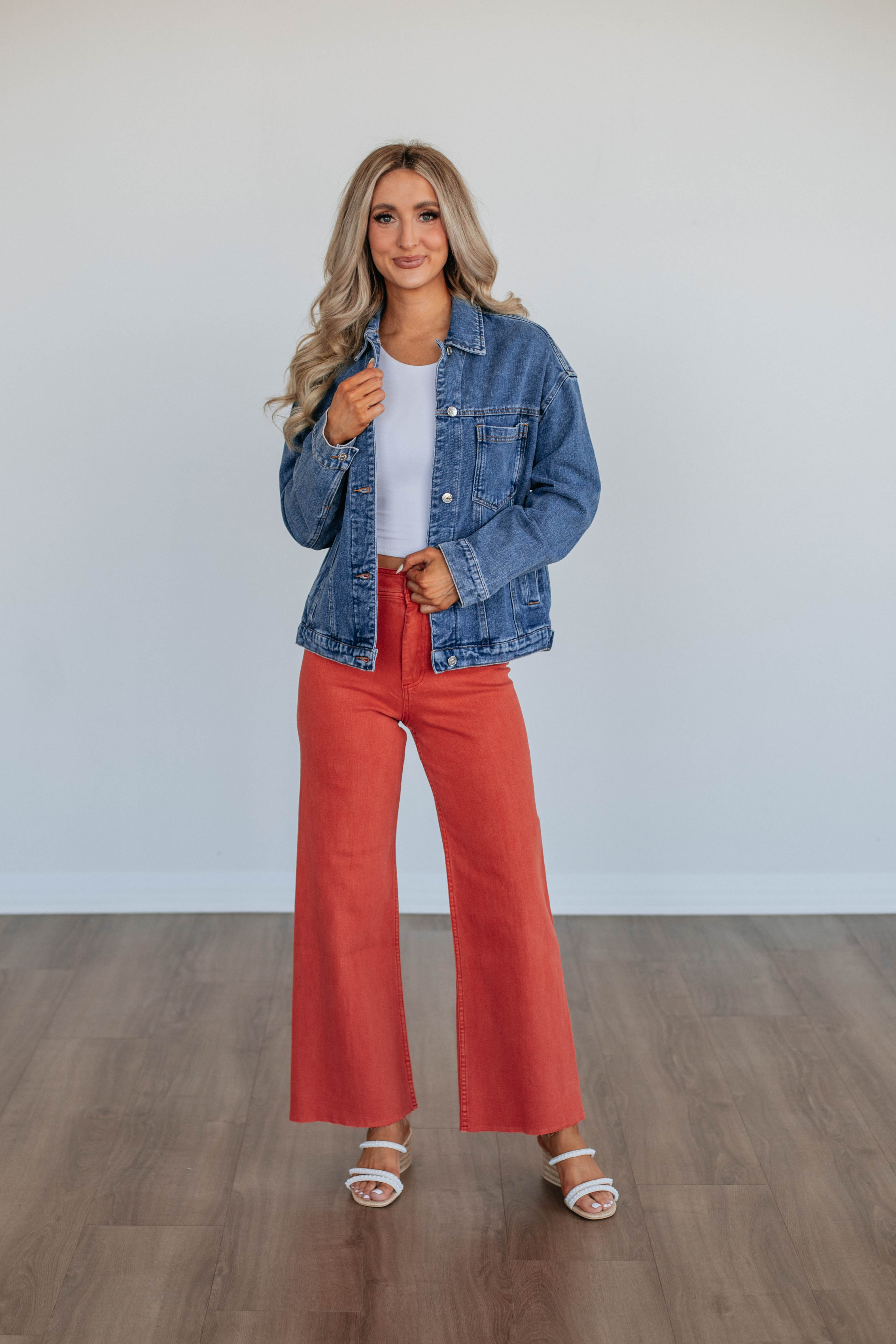 Jessi Denim Jacket for Women - Dark Wash Distressed Vintage Style - Perfect for Casual Outfits, Streetwear & Layering