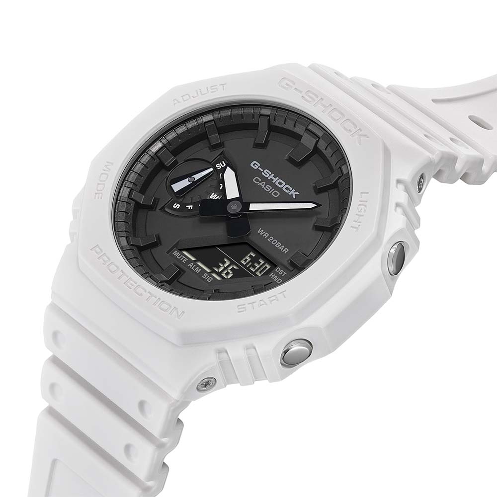 G Shock GA2100-7A Carbon Core Guard 'CasiOak' Analog Digital Watch - Rugged Sports & Outdoor Adventure Timepiece