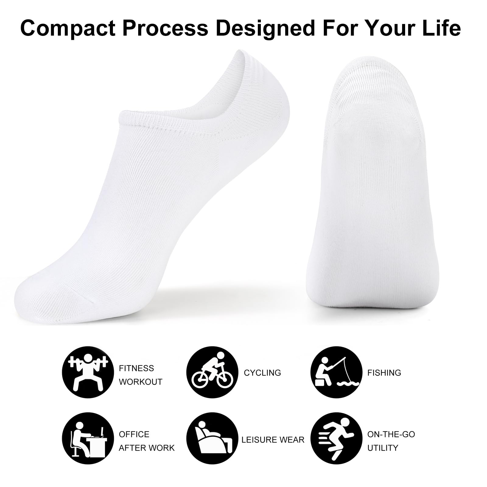 GUUNIEE Women's No Show Socks 6 Pairs - Invisible Low Cut Non Slip for Sneakers & Flats