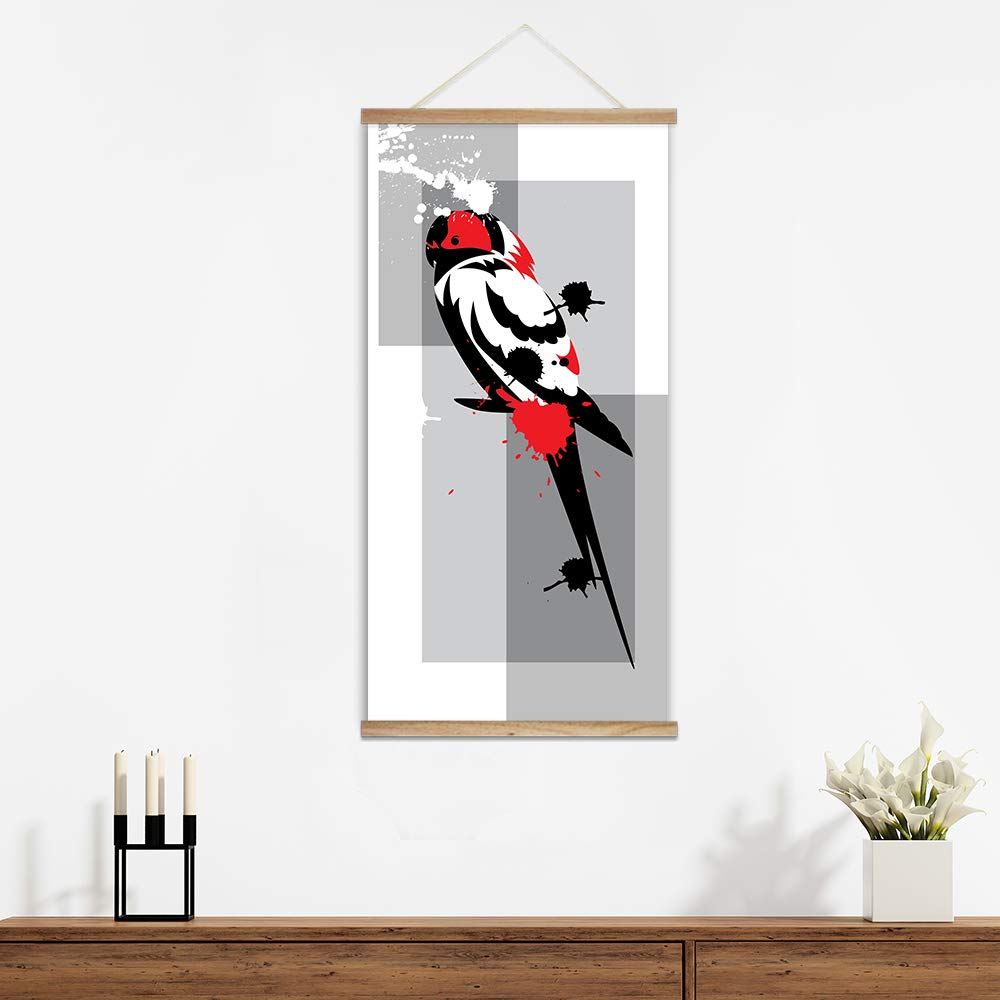 Wall26 Abstract Animal Ink Art Print - 18x36 Inch Framed Canvas Wall Poster for Living Room, Bedroom & Office Decor - Ready to Hang Home Wall Art