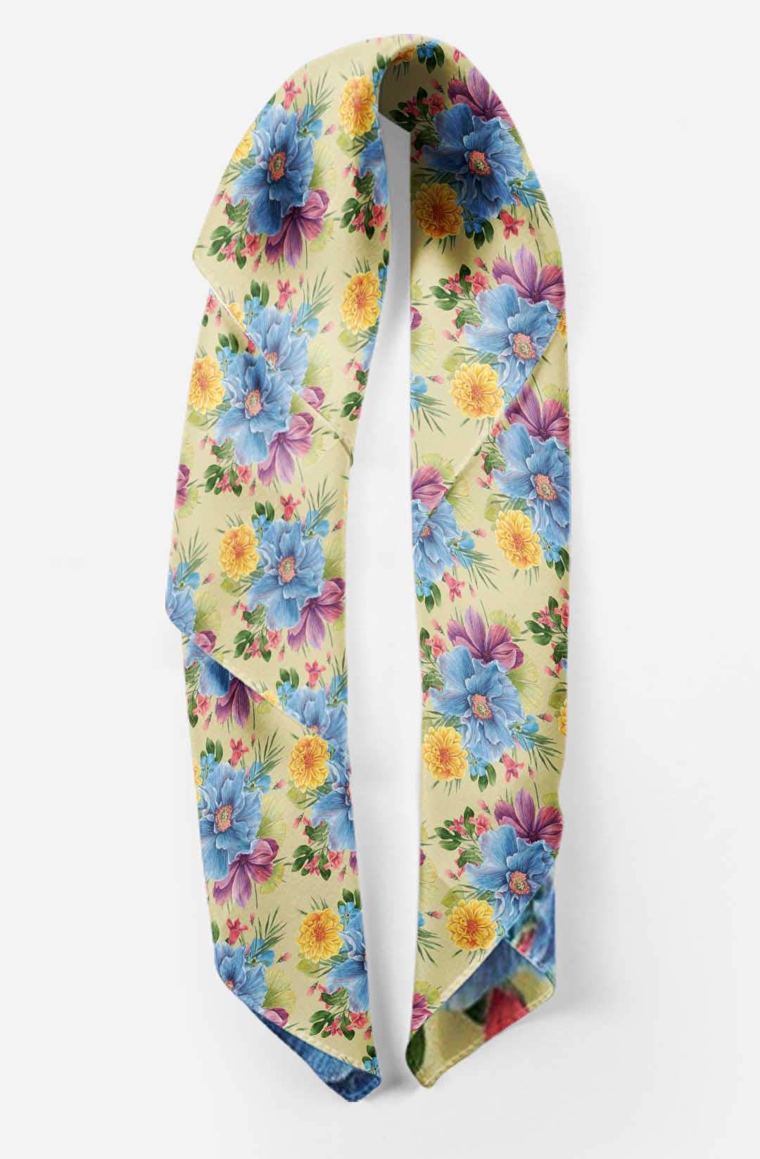 Bimba Printed Pure Silk Scarf for Women - Elegant Hair Wrap, Neck Scarf & Head Bandana Accessory - Perfect for Office, Travel and Special Occasions