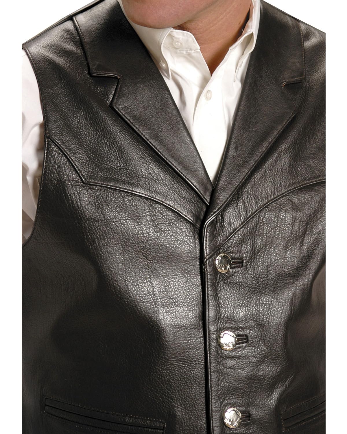 Roper Men's Nappa Notched Collar Leather Vest for Big & Tall - Stylish Layering Piece for Casual Outfits & Outdoor Adventures