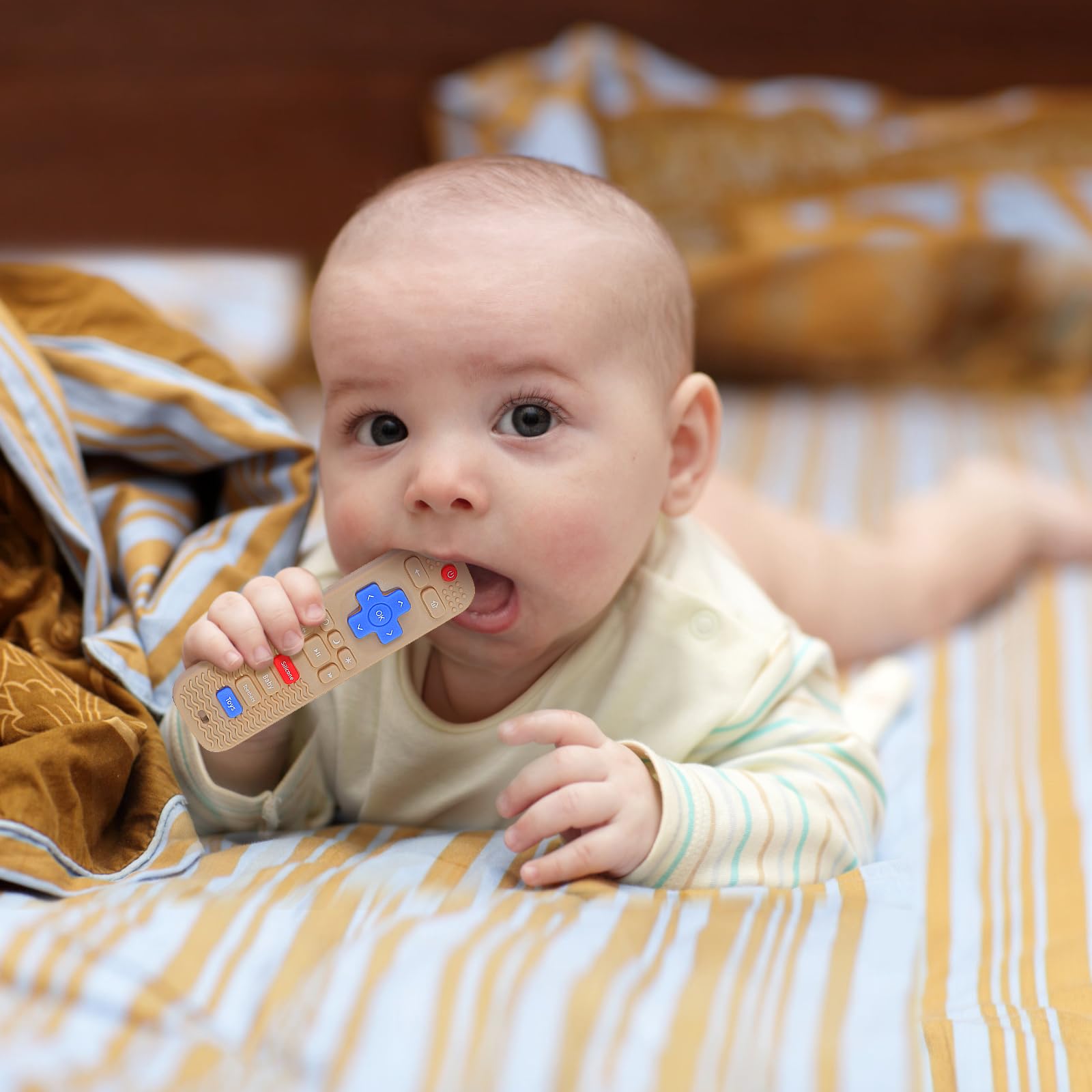 3 Pack Baby Teething Toys - BPA Free Silicone TV Remote Control Teethers for Infants & Toddlers 0-24 Months | Soothing Chew Toys for Teething Relief | Safe for Freezer & Dishwasher | Perfect for Home, Travel & Daycare Use