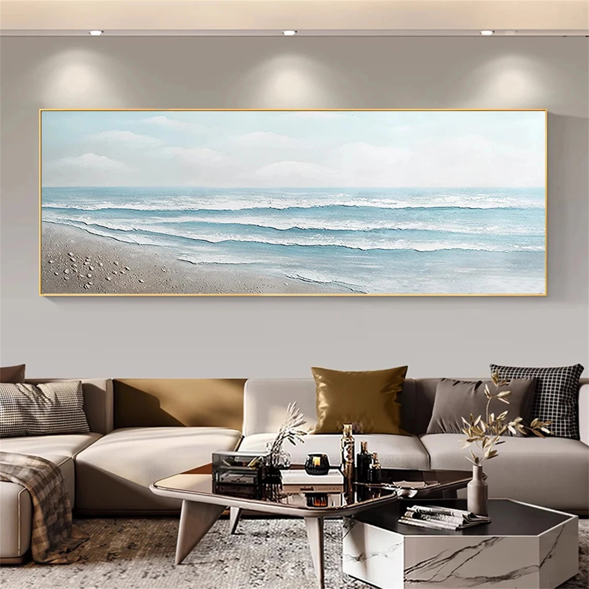 Ocean and Sky Painting #OS 083 - Stunning Seascape Wall Art for Home & Office Decor - Perfect for Living Room, Bedroom or Beach House