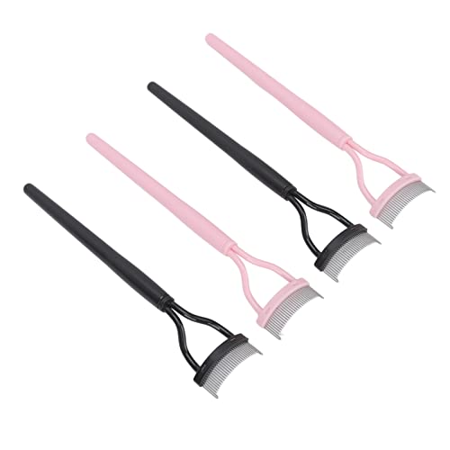 Stainless Steel Mascara Lash Comb with Plastic Handle & Cover - Portable Eyelash Separator for Clump-Free Lashes | Perfect for Travel & Everyday Makeup Routine