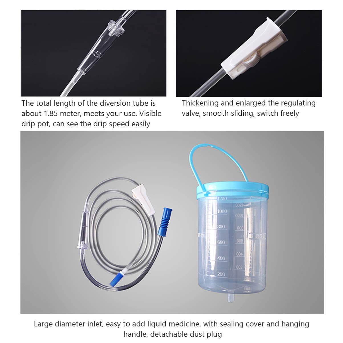 HEALLILY 1200ML Enema Kit for Colon Cleansing - Home Use for Women & Men