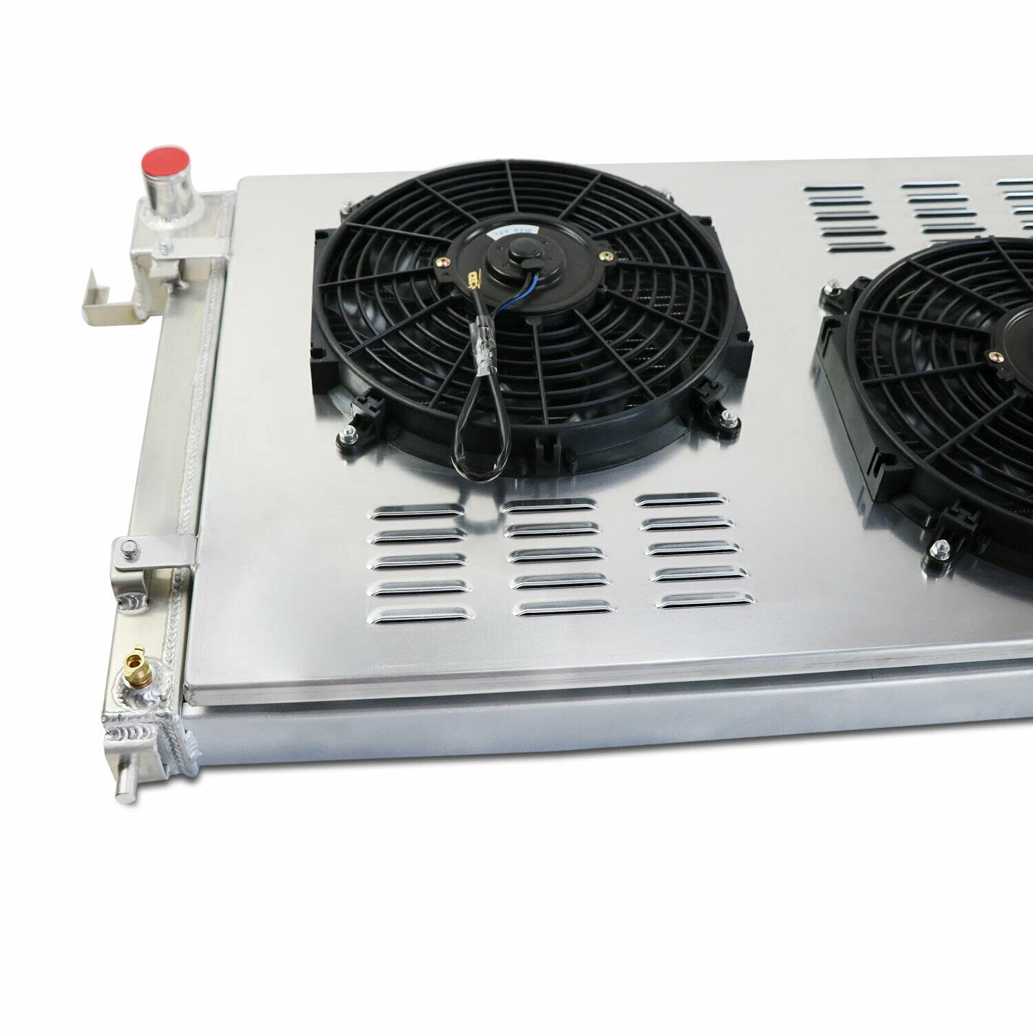 High Performance Electric Radiator Fan Kit for 1994-2002 Dodge Ram 1500/2500/3500 with 3.9L V6 & 5.2L/5.9L V8 Engines - 3-Row Aluminum Radiator with Fan Shroud & Relay Kit - Perfect for Engine Cooling & Off-Road Adventures