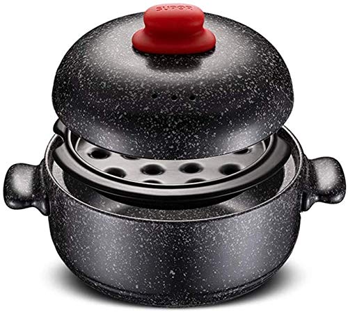 Premium Ceramic Casserole Pot - 5QT Dutch Oven with Lid, Non-Stick Granite Stone Coating, Oven & Stovetop Safe (Up to 500°F), Black - Perfect for Slow Cooking, Stewing, Baking & Serving Soups (Ideal for Family Dinners & Entertaining)