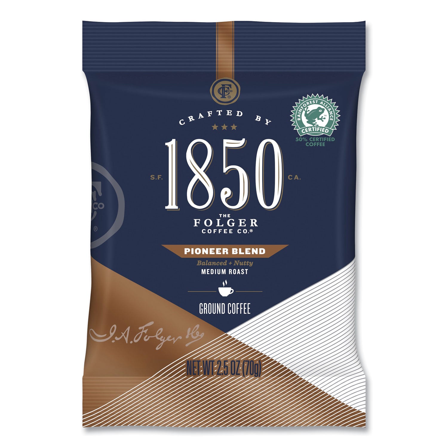 Premium 1850 Coffee Fraction Packs - Pioneer Blend Medium Roast (2.5 Oz, 24 Packs/Carton) | Single-Serve Coffee for Office, Camping & Travel | Rich Flavor & Convenient Brewing