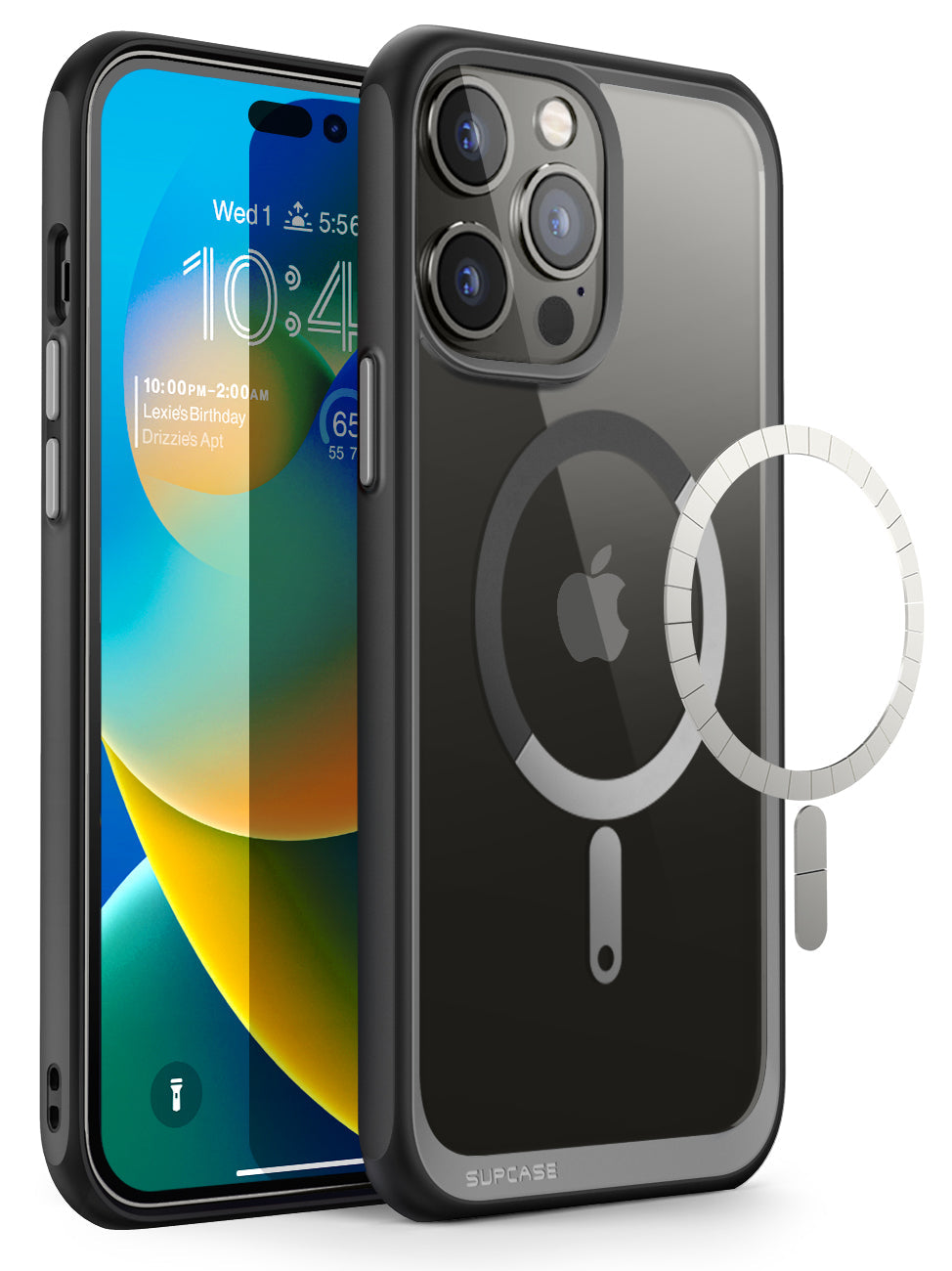 iPhone 14 Pro Max 6.7 Inch Unicorn Beetle MAG Slim Clear MagSafe Case - Shockproof Protective Cover with Magnetic Alignment (Open Box, Black) | Perfect for Daily Use, Travel & Wireless Charging