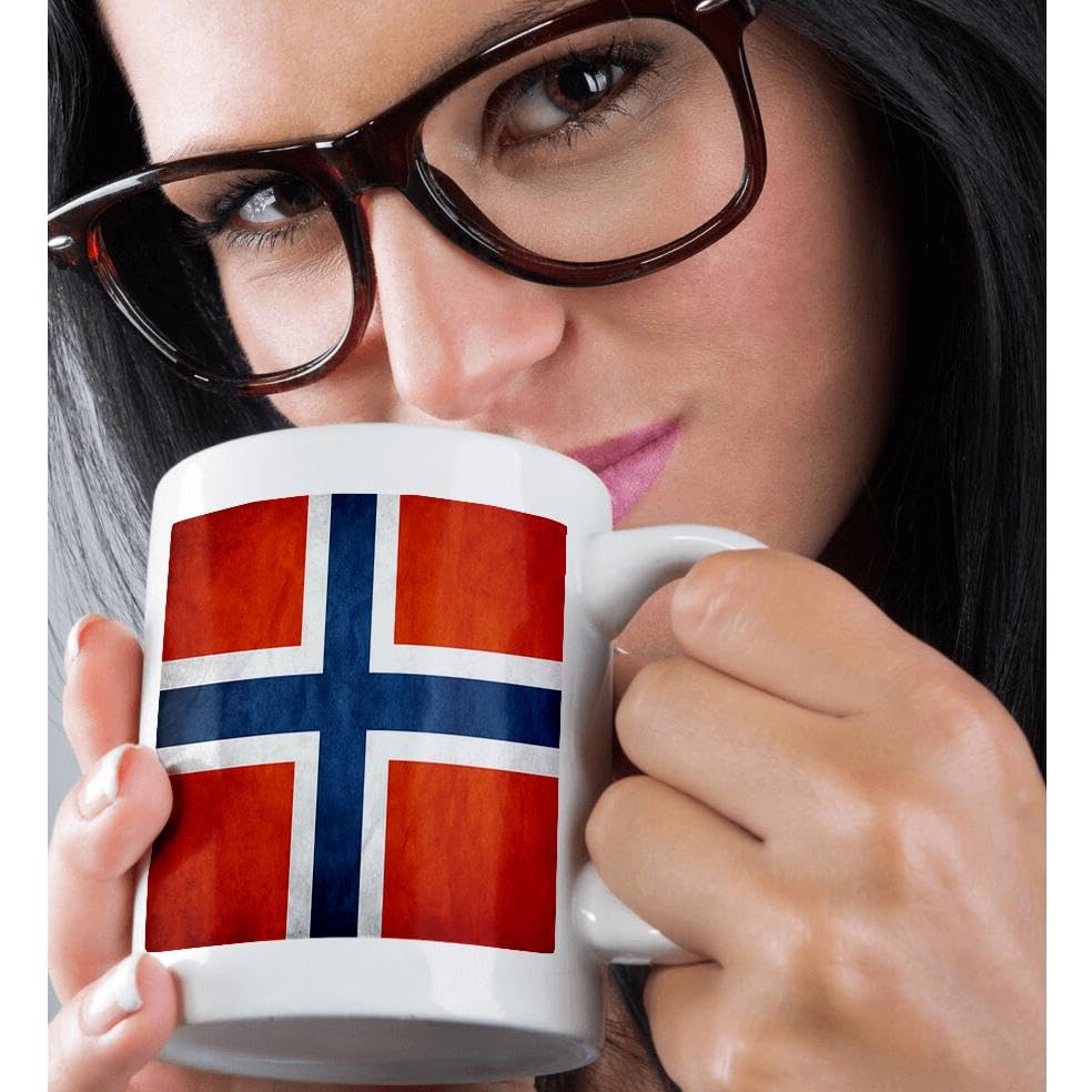 3dRose Norway Flag Ceramic Coffee Mug - 11 oz Insulated Travel Cup for Hot & Cold Drinks - Perfect for Home, Office, Camping Gifts