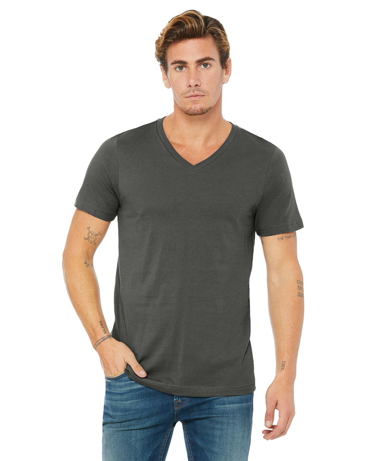 Bella + Canvas 3005 Unisex Jersey Short Sleeve V-Neck T-Shirt - Soft Cotton Tee for Men & Women - Perfect for Casual Wear, Screen Printing, and Everyday Outfits