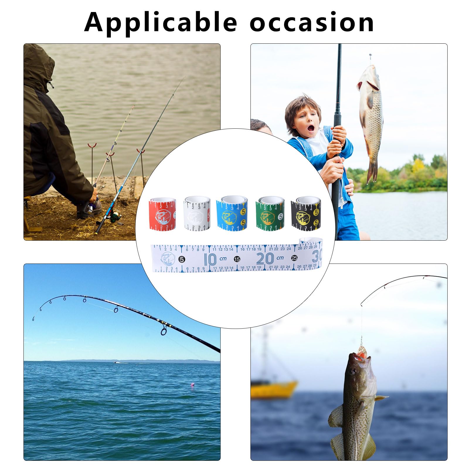 51 Inch Adhesive Fish Ruler Sticker - Waterproof Boat & Kayak Measuring Tape for Fishing - Accurate Fish Measuring Device for Anglers - Perfect for Freshwater & Saltwater Fishing Trips