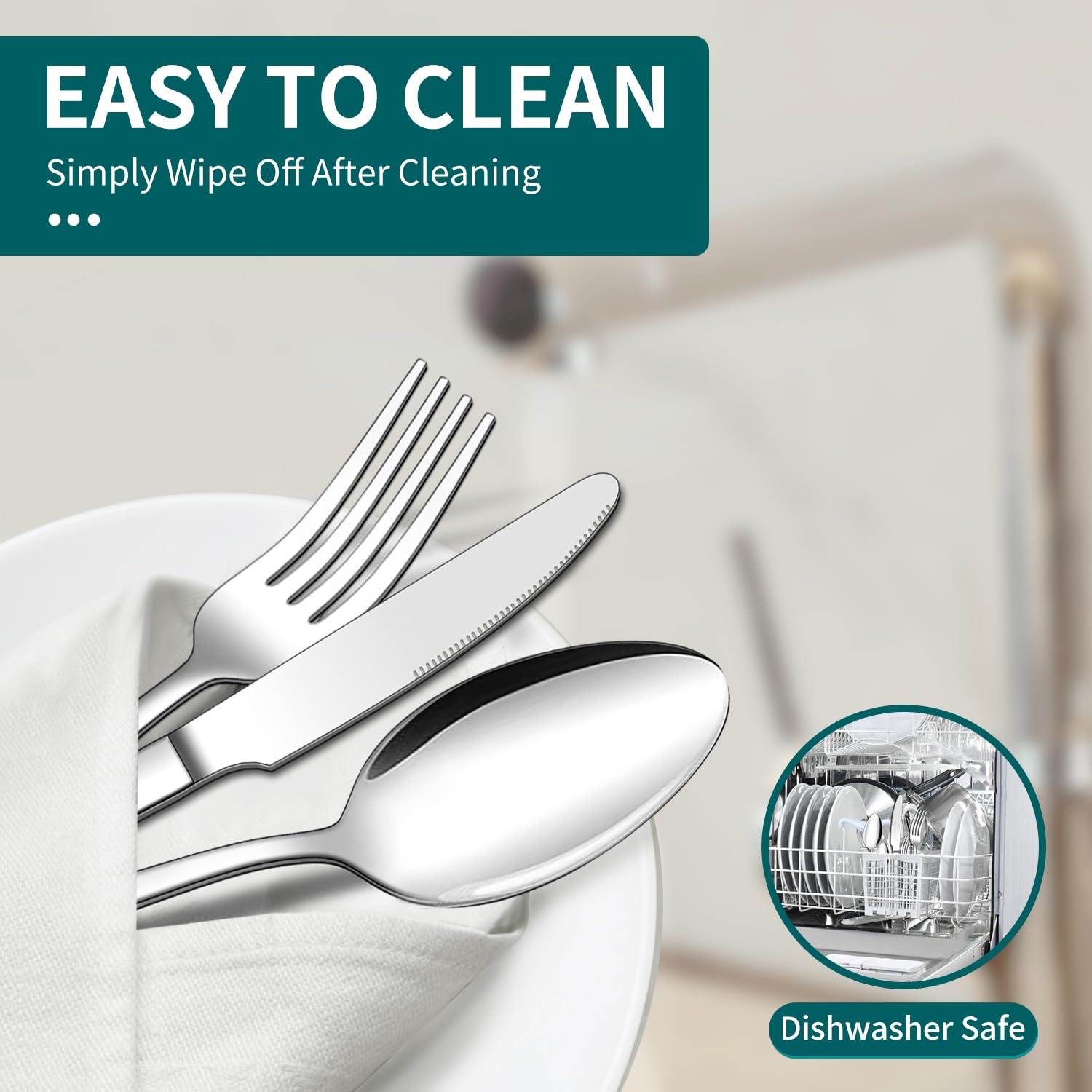 20-Piece Stainless Steel Flatware Set - Mirror Polished Silverware Cutlery for 4 People - Includes Knives, Forks & Spoons - Dishwasher Safe - Perfect for Dinner Parties, Restaurants & Everyday Dining
