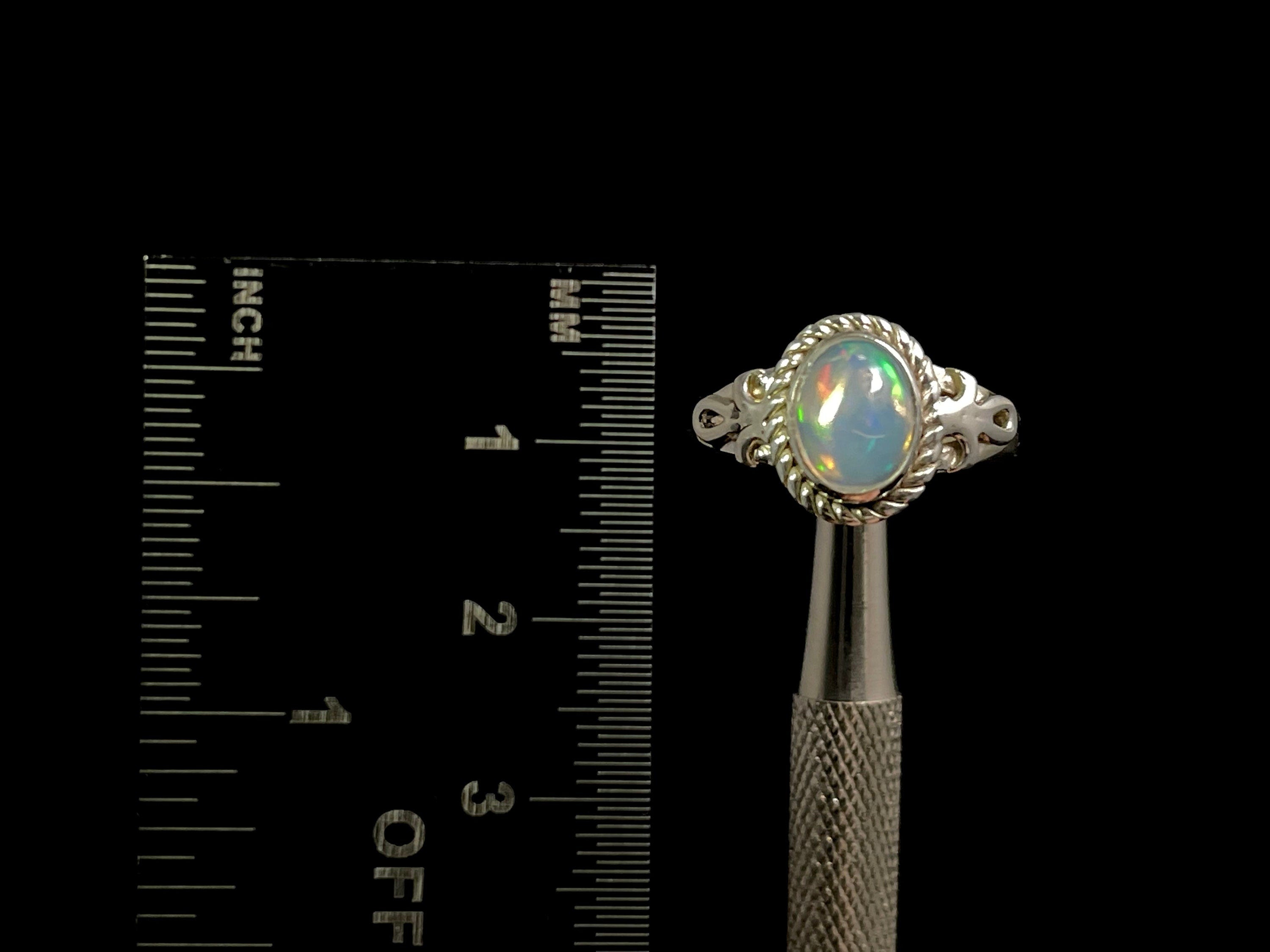 Ethiopian Opal Ring for Women - Sterling Silver Size 7, Welo Opal Bridal Jewelry - Perfect for Weddings, Anniversaries & Special Occasions
