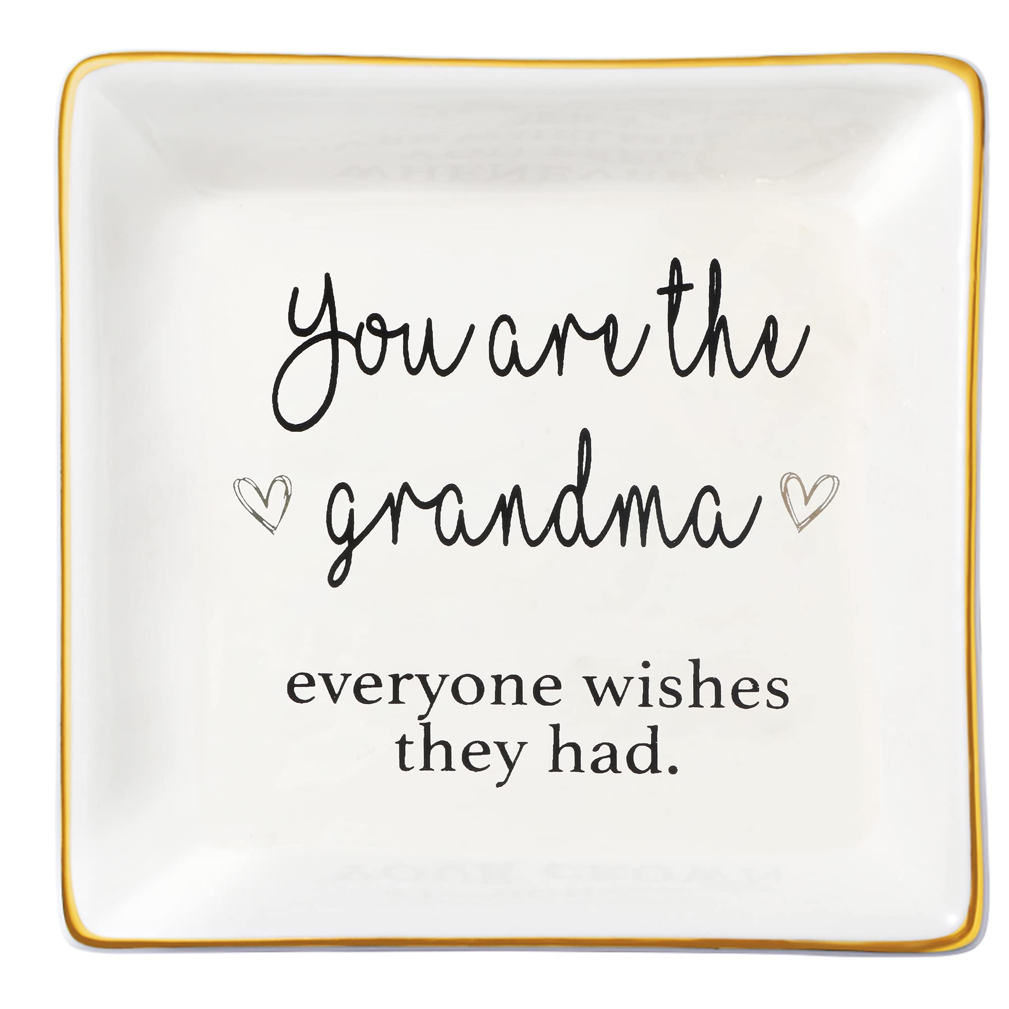 JoycuFF Ceramic Jewelry Dish - Elegant Trinket Tray & Ring Holder for Women | Unique Birthday, Mother's Day, Christmas Gifts for Grandma | Perfect for Bedside, Vanity & Bathroom Organization