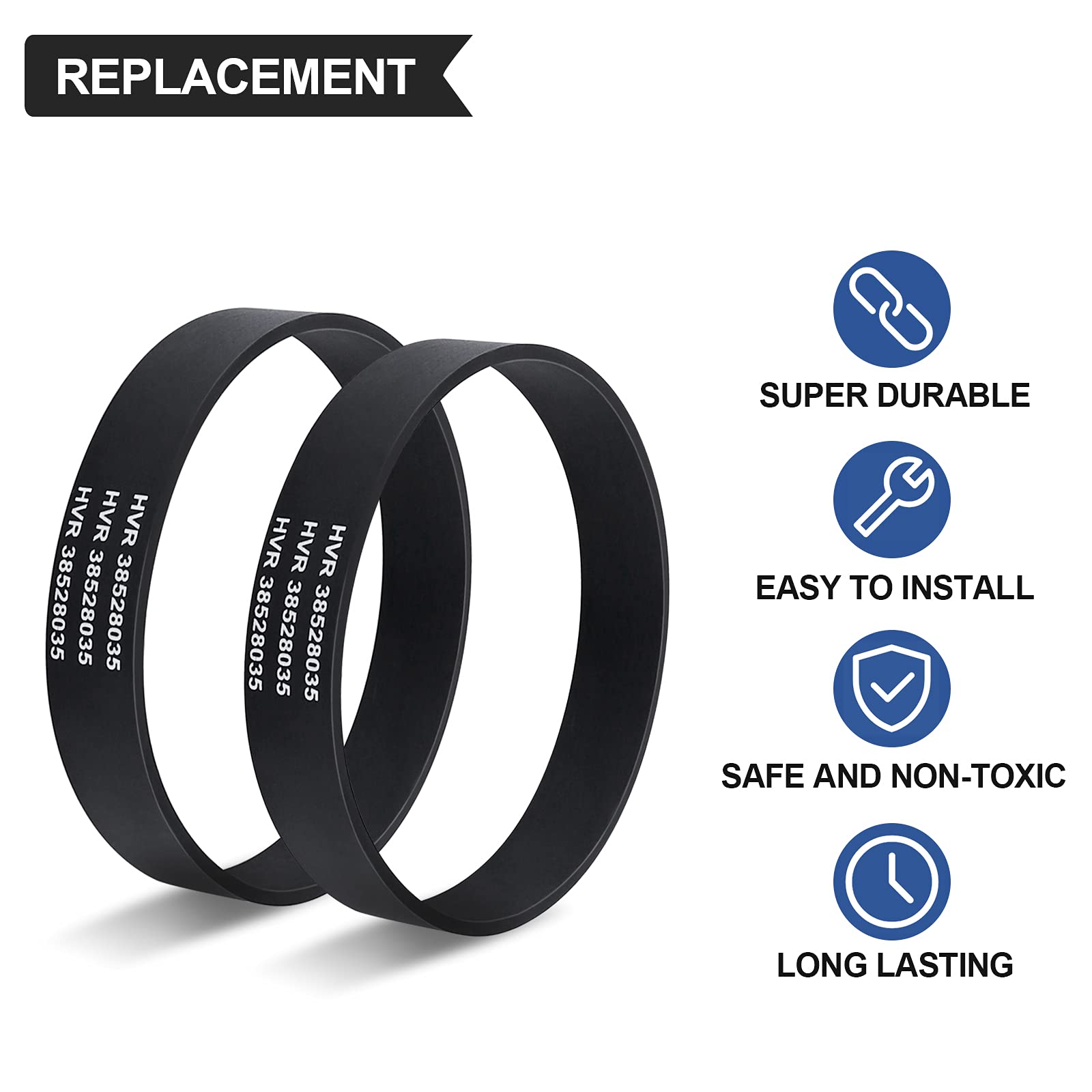 KEEPOW 4 Pack Vacuum Belt 38528035 Replacement for Hoover Self-Propelled Windtunnel Vacuum Cleaner - Perfect for Pet Hair, Carpet Cleaning & Home Maintenance