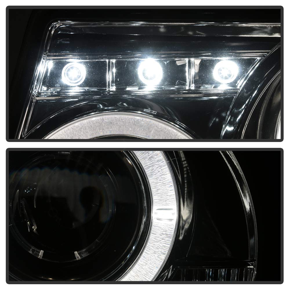 ACANII LED Halo Projector Headlights with Smoked Lens - Compatible with 2001-2011 Ford Ranger (Driver & Passenger Side) - Durable Replacement Headlamps for Night Driving & Off-Road Adventures