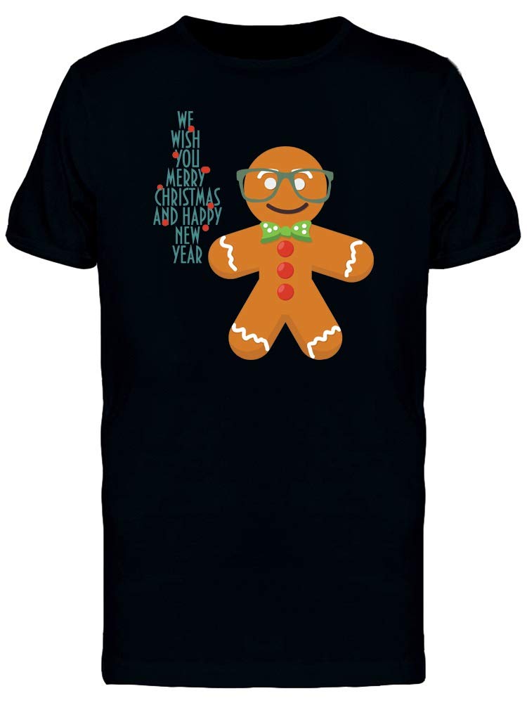 Smartprints Hipster Gingerbread Man T-Shirt for Men - Trendy Christmas Graphic Tee for Casual Wear & Holiday Parties