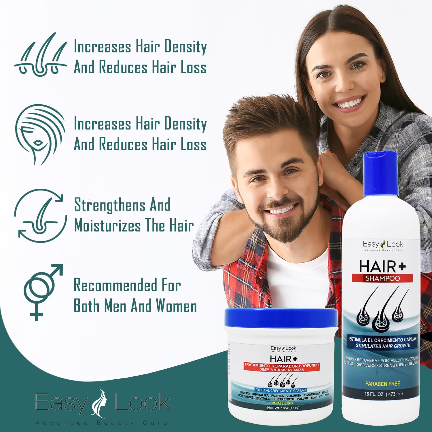 Anti Hair Loss Shampoo and Conditioner Set - Thickening Formula for Hair Regrowth | For Thinning Hair & Scalp Care (Men & Women)