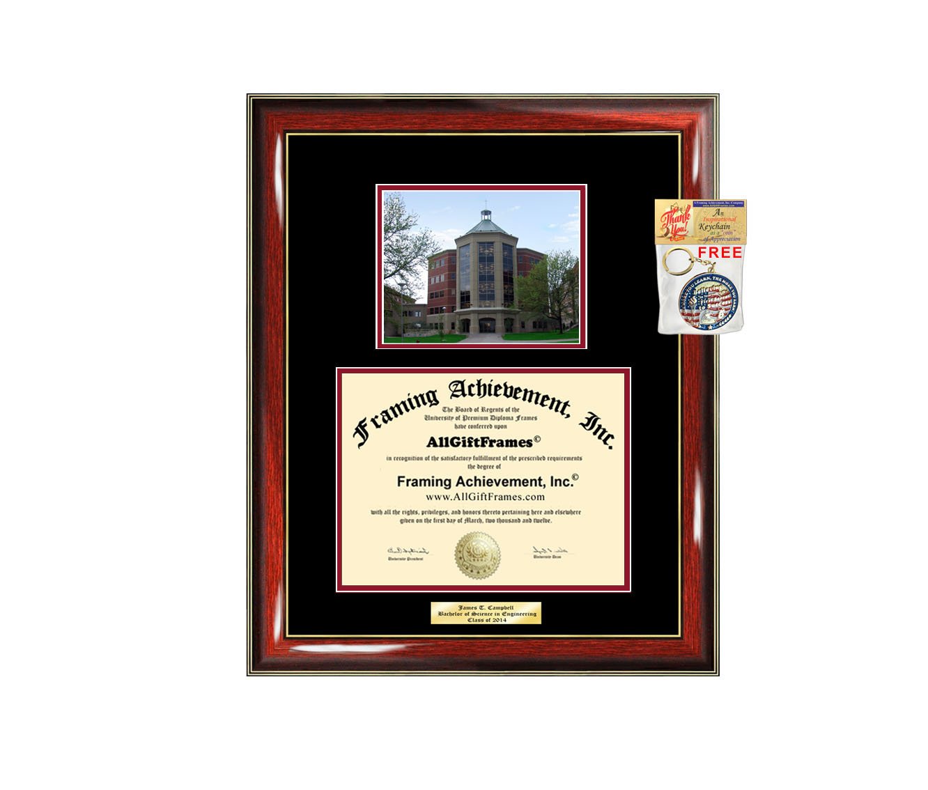 Benedictine University Diploma Frame - Personalized Engraved Graduation Photo Display for Campus Memories | Perfect Graduation Gift Idea for Students | Large Document Frame for Degree & Certificate Display