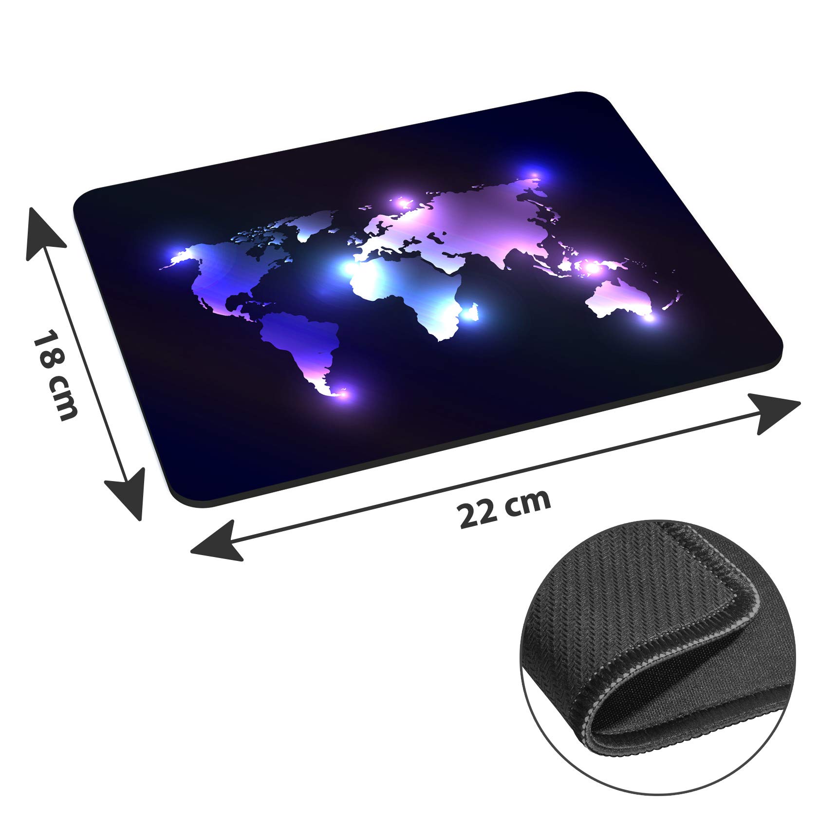 Premium Neoprene Gaming Mouse Pad with Dark World Design - Non-Slip Base, Smooth Surface for PC, Laptop, Office & Esports Gaming