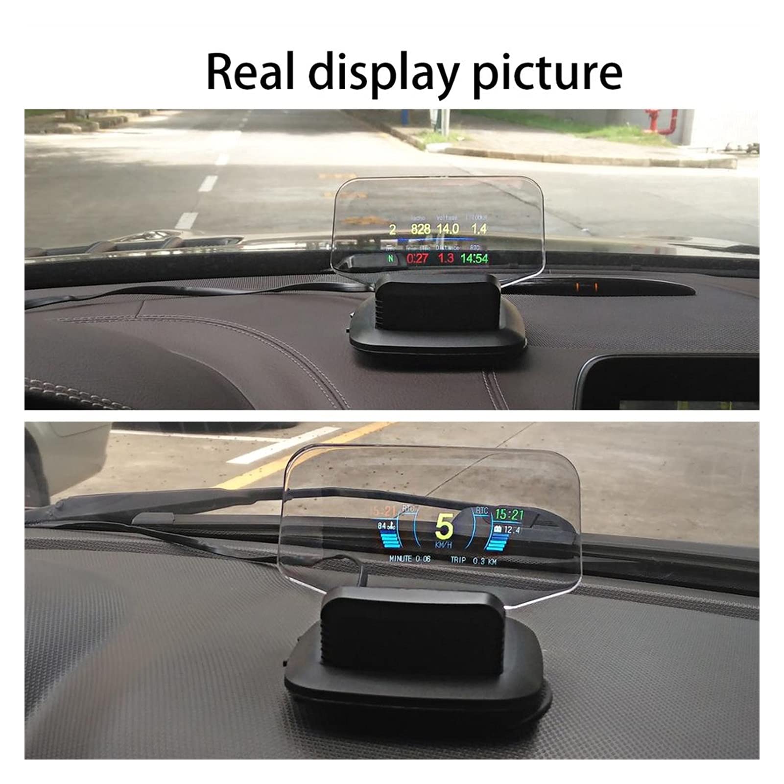 OBD Car HUD Display - GPS Speedometer with Overspeed Warning | Dual Mode OBD2+GPS for Real-Time Speed Tracking | Perfect for Night Driving & Fleet Management