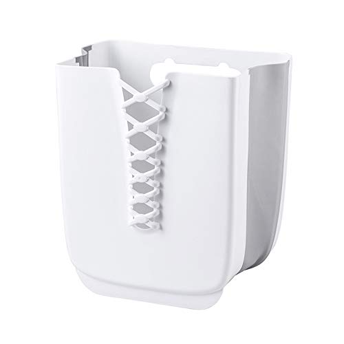 Zvivi Large Wall Mounted Laundry Hamper - Foldable Dirty Clothes Basket with Sturdy Plastic Frame, White - Space Saving Storage for Bathroom, Bedroom & Closet Organization