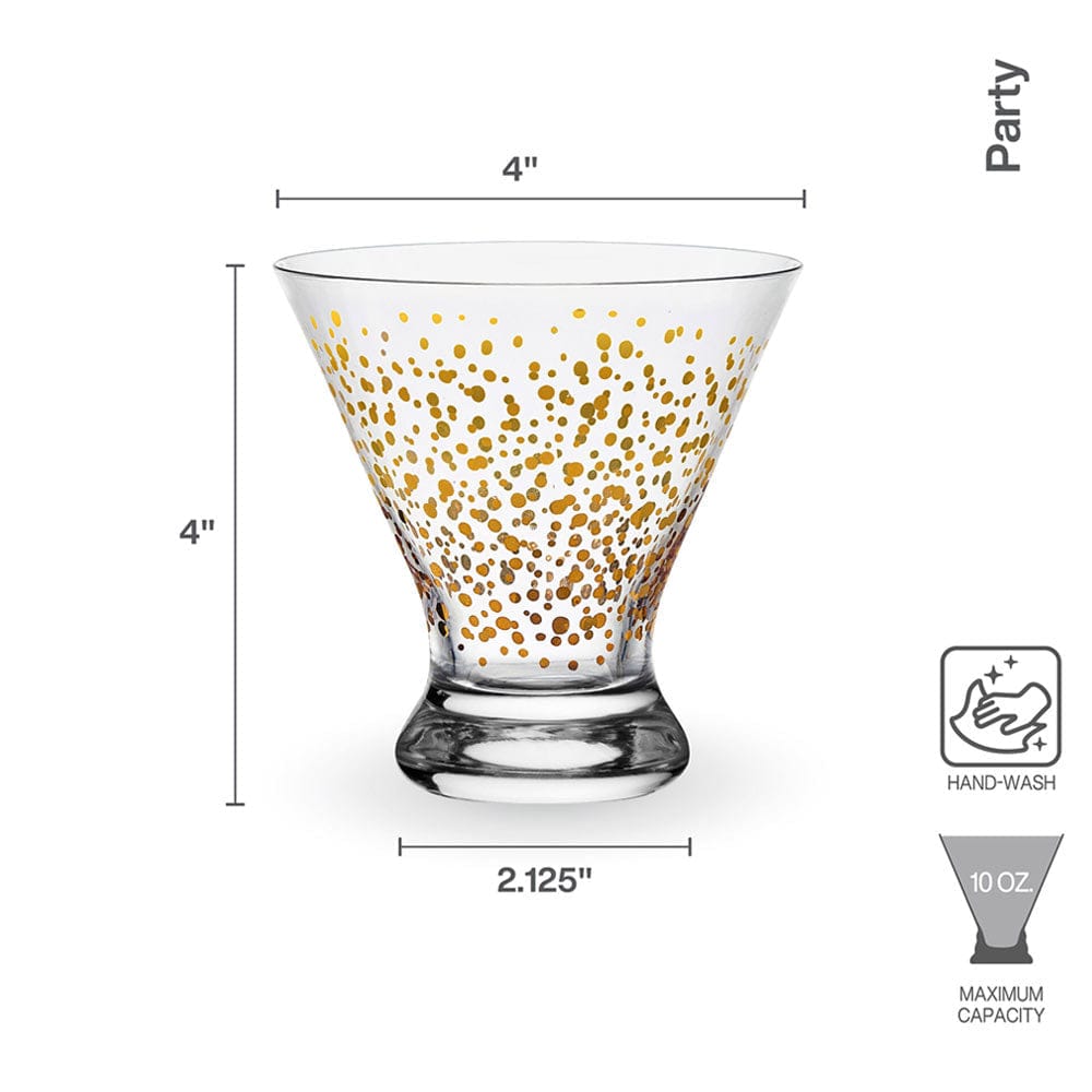 4-Pack Stemless Martini Glasses for Cocktails - Shatterproof Barware Set for Home Parties, Wedding Receptions & Cosmopolitan Drinks