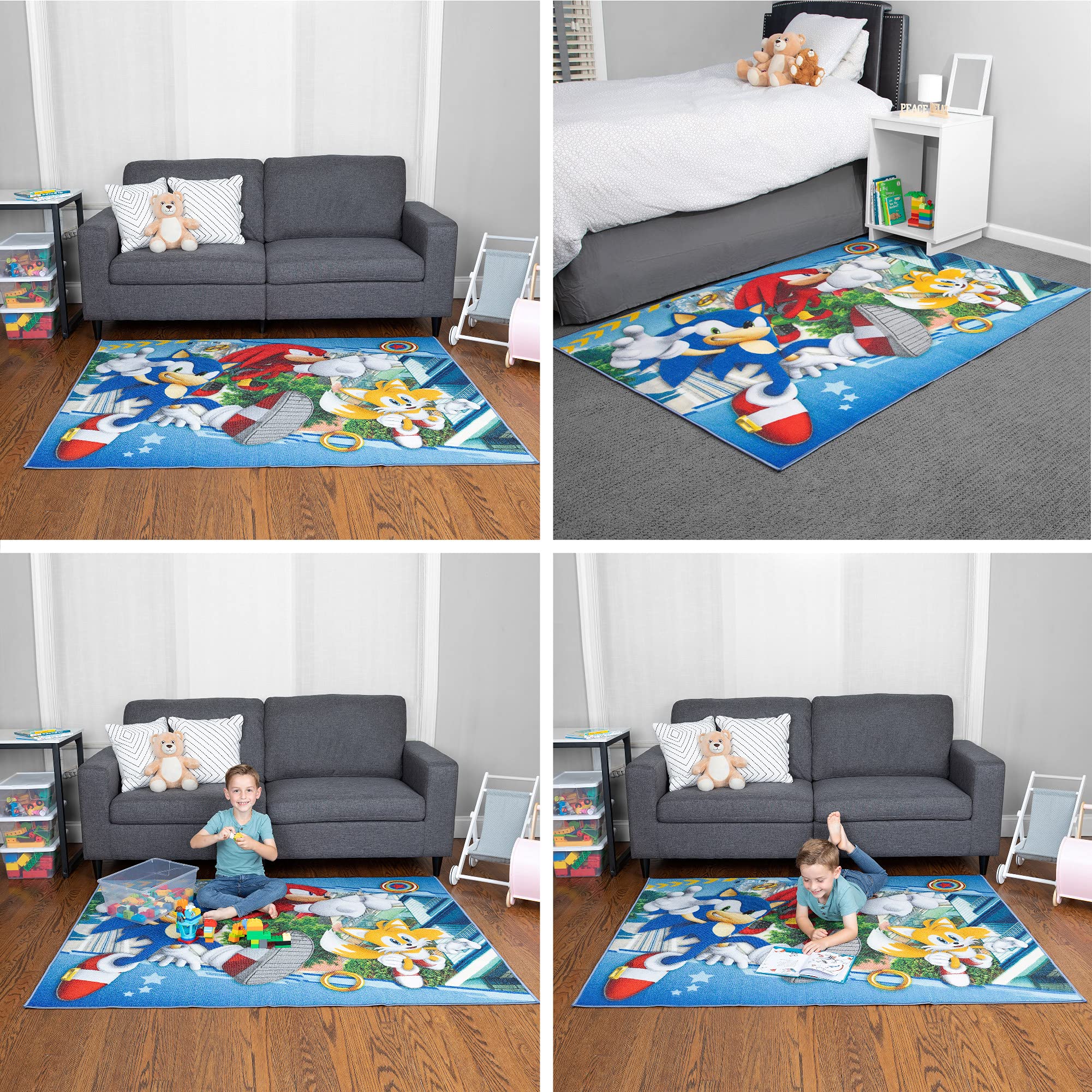 Non-Slip Sonic The Hedgehog Anime Kids Room Rug - 69