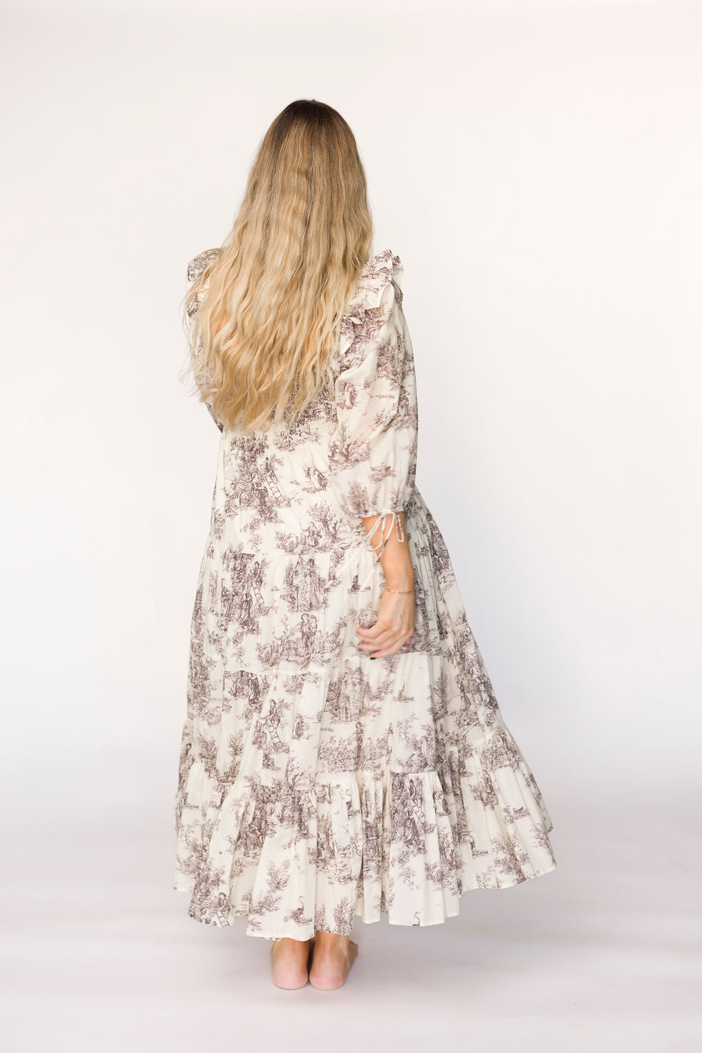 Amali Ivory Maternity Dress - 100% Cotton Bump-Friendly Pregnancy Dress for Baby Shower, Photoshoot & Special Occasions