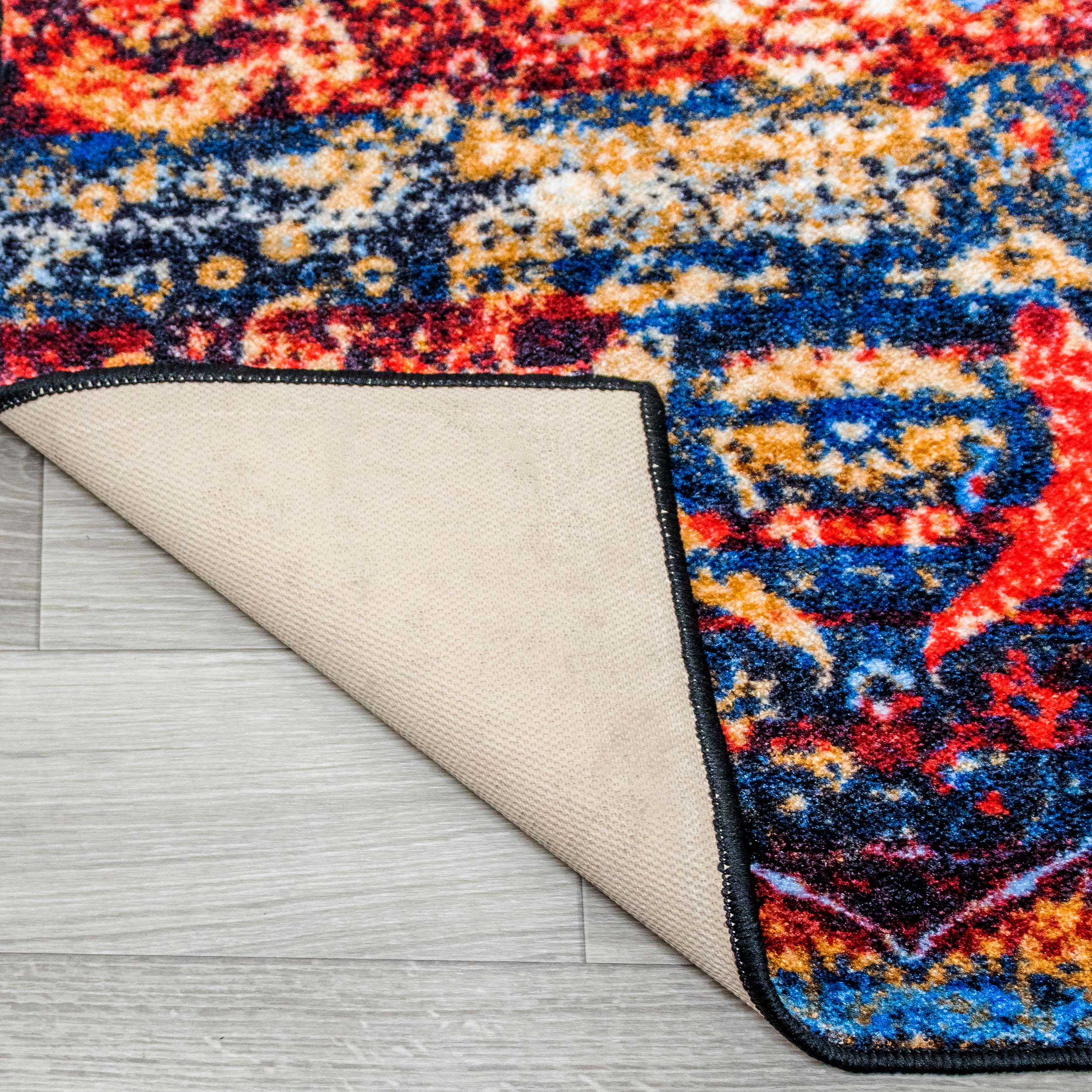 Oswell Medallion Non-Slip Washable Indoor Area Rug - Soft Living Room Carpet, Bedroom Runner, Kitchen Mat for Home Decor