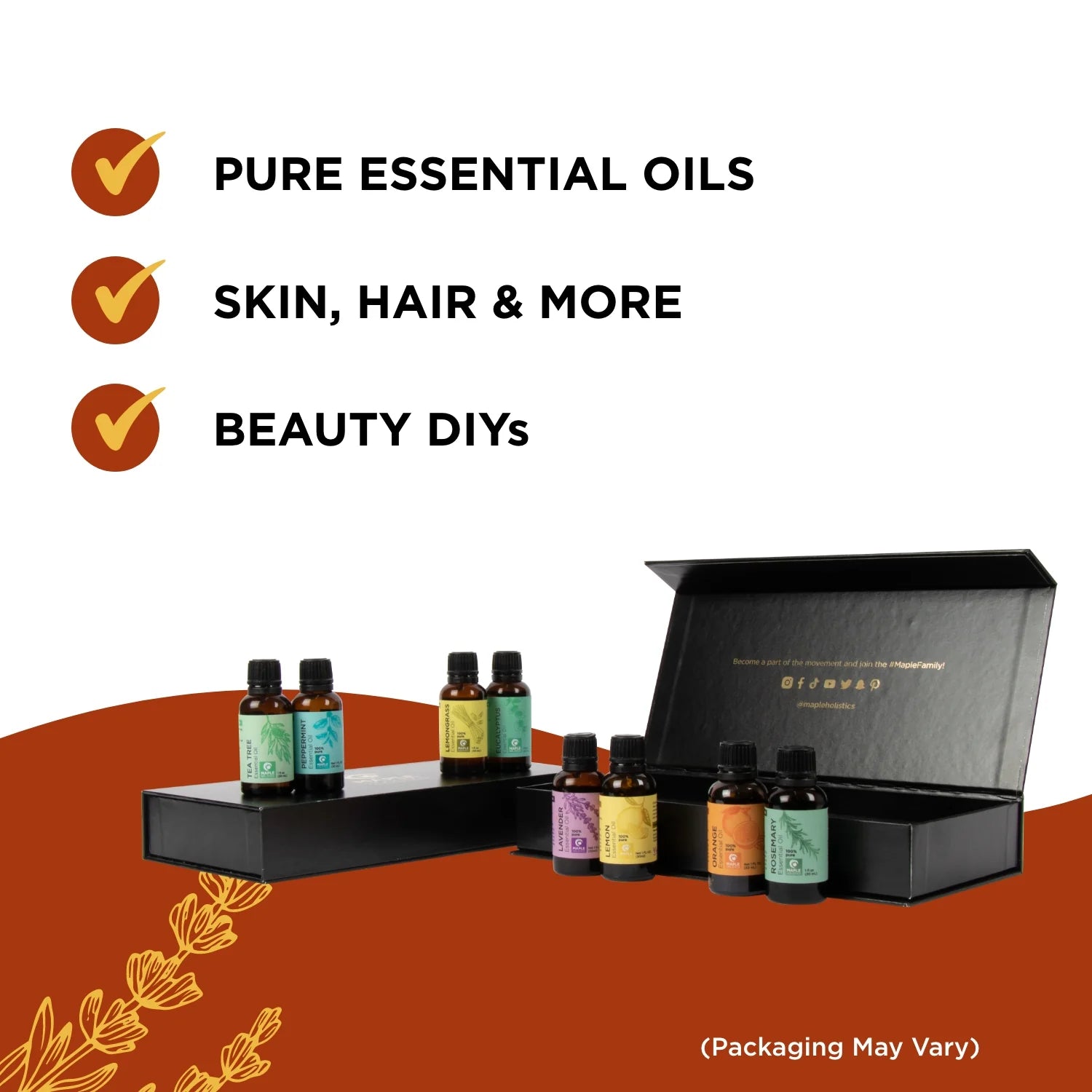 1 OZ Premium Essential Oils Set - 100% Pure Aromatherapy Oils for Diffusers, Massage & Relaxation - Perfect for Home Spa, Yoga & Stress Relief