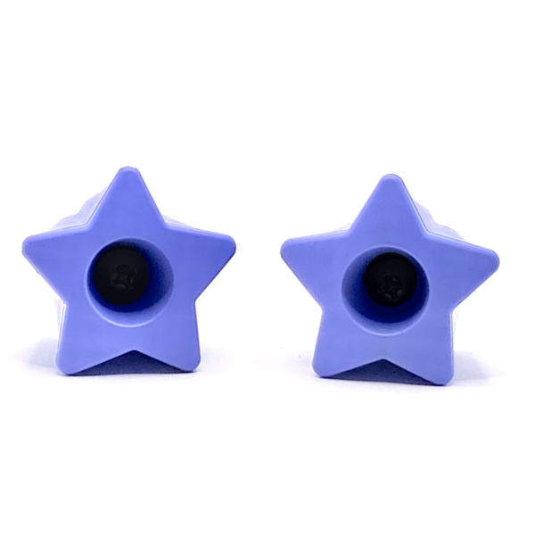 RollerStuff Twinkle Toes Bolt-On Toe Stops for Roller Skates - Periwinkle Color with Sparkle Design | Perfect for Roller Derby, Artistic Skating & Outdoor Rollerblading
