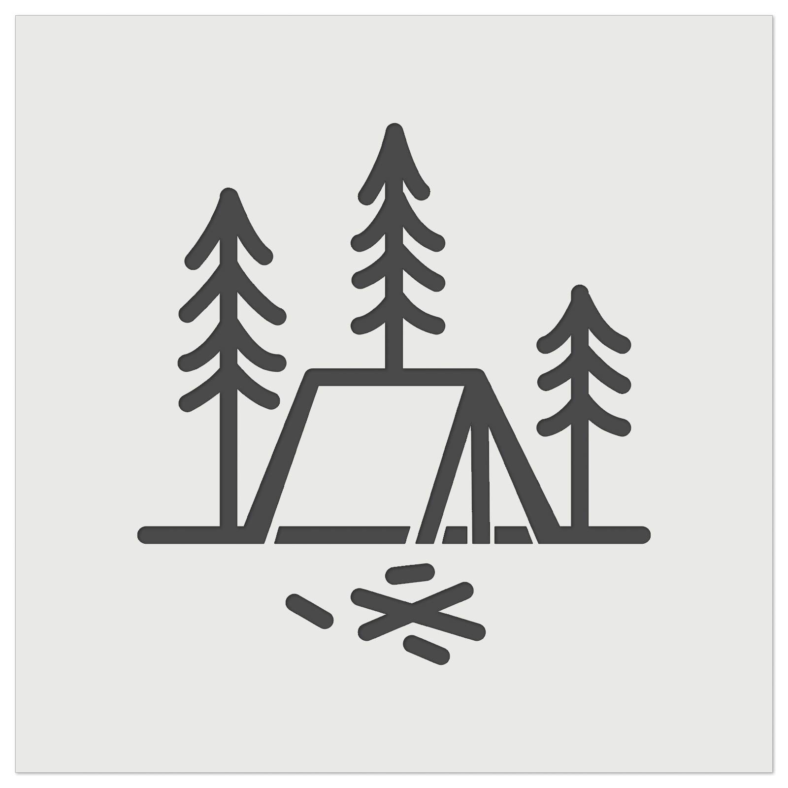 4.5 Inch Reusable Stencil for DIY Cookie Decorating & Camping Crafts - Perfect for Woodland Themed Parties, Baking Projects & Outdoor Adventures